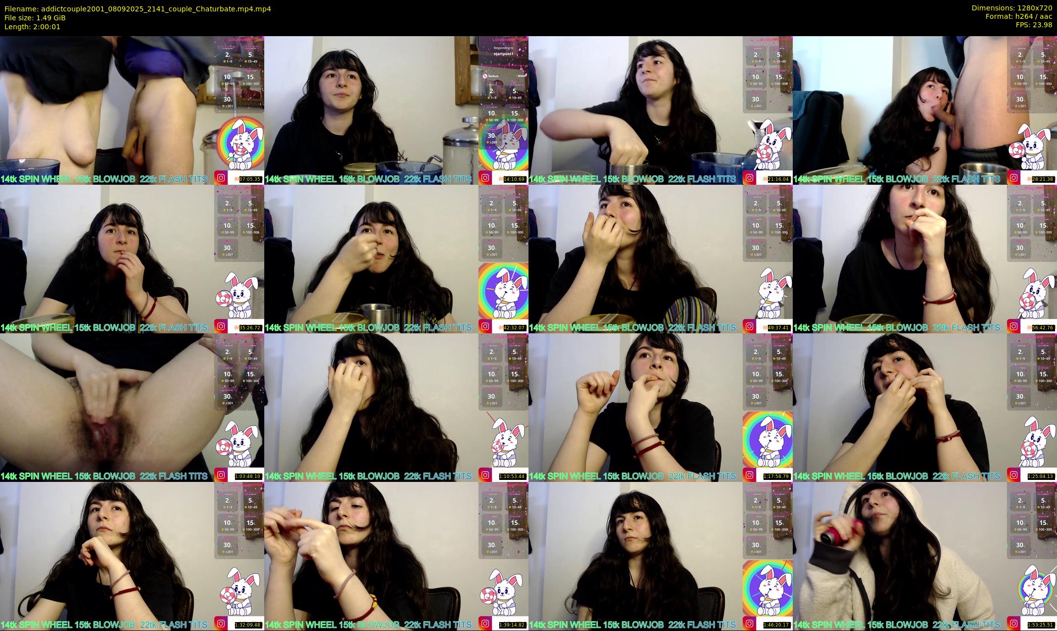 addictcouple2001 — 121 minute Chaturbate couple cam show recording, 720p, Sep 8, 2025