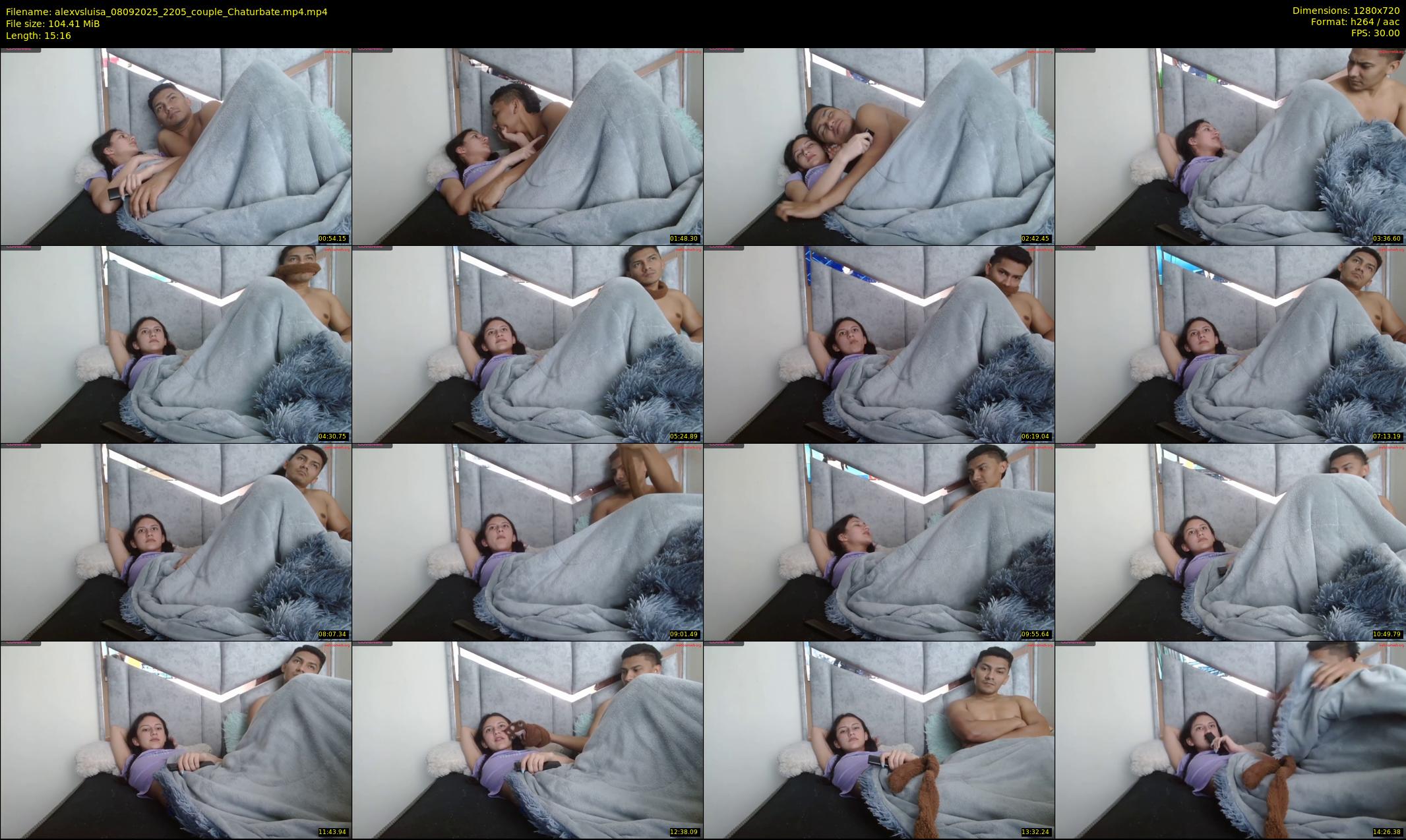 alexvsluisa — 16 minute Chaturbate couple cam show recording, 720p, Sep 8, 2025