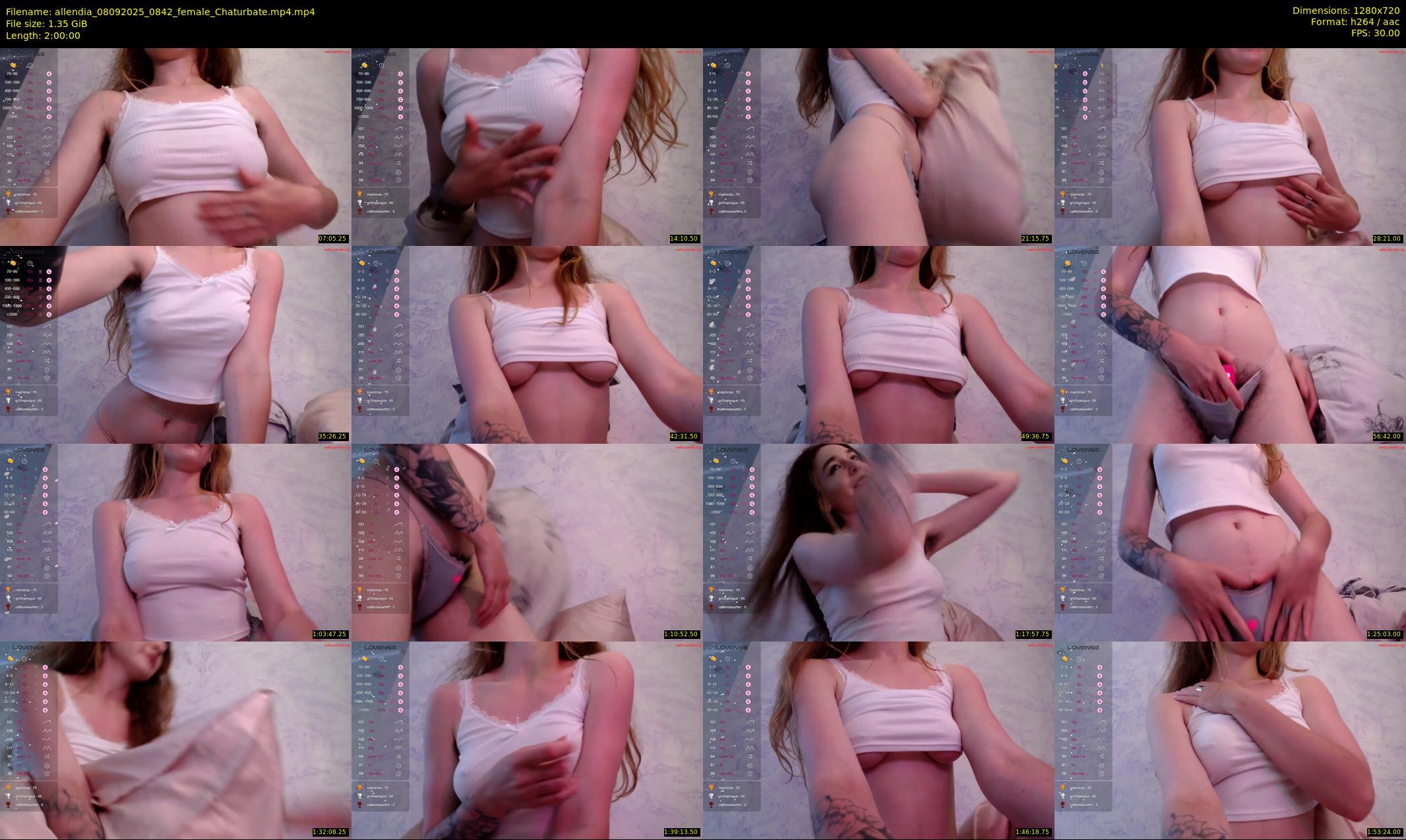 allendia — 120 minute Chaturbate female cam show recording, 720p, Sep 8, 2025