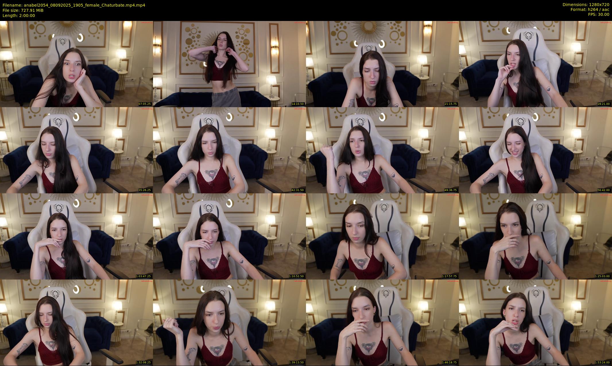 anabel2054 — 120 minute Chaturbate female cam show recording, 720p, Sep 8, 2025