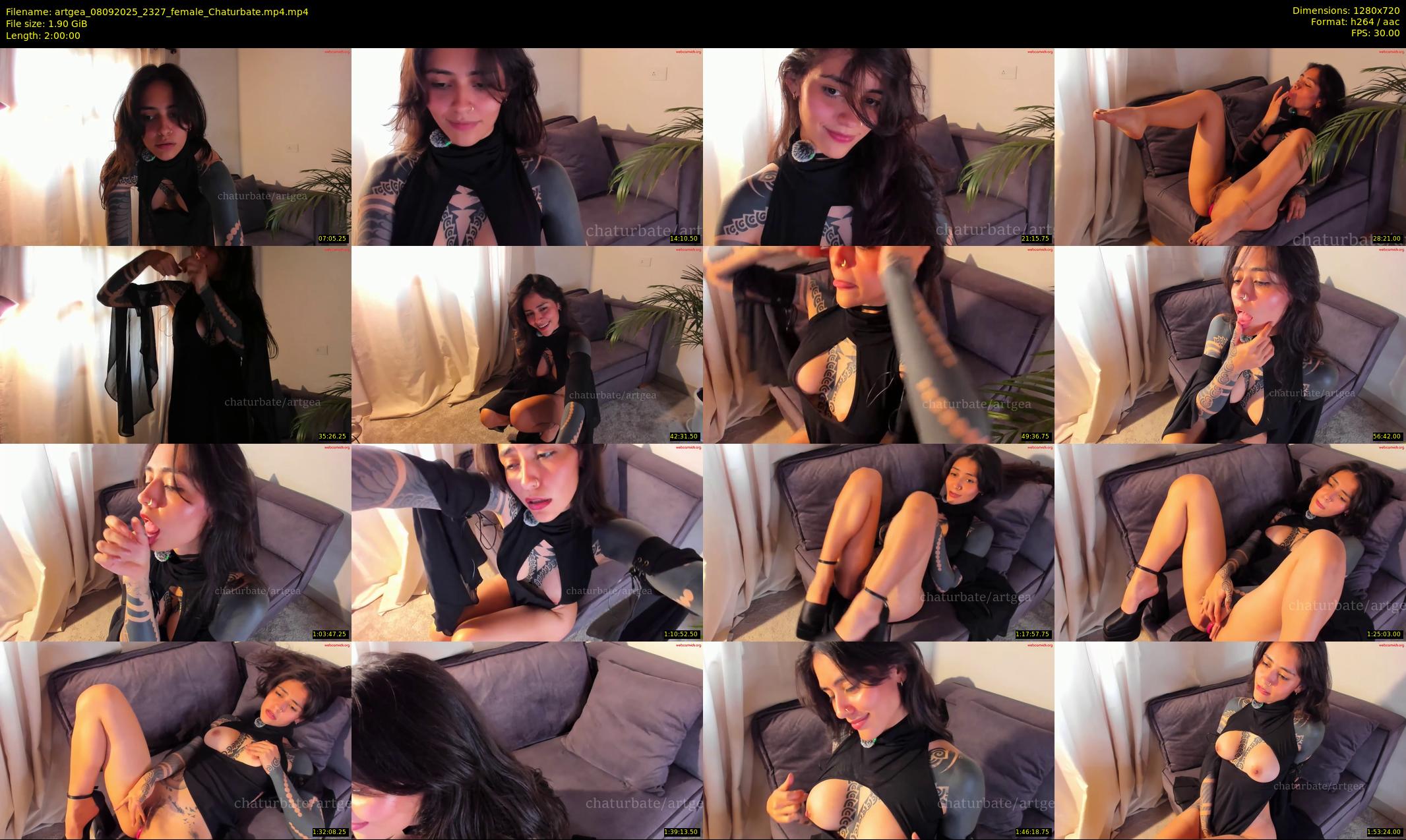 artgea — 120 minute Chaturbate female cam show recording, 720p, Sep 8, 2025