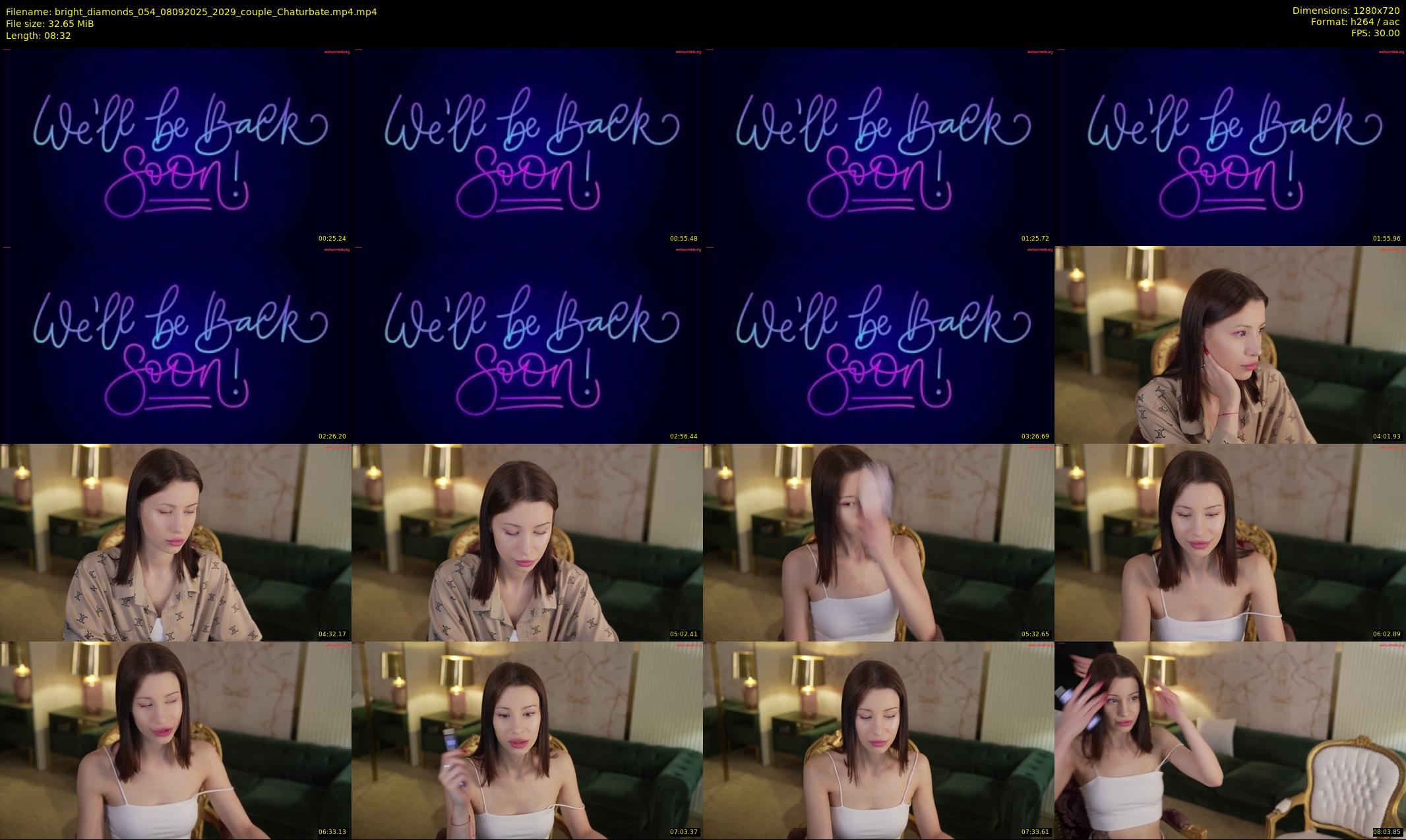 bright_diamonds_054 — 9 minute Chaturbate couple cam show recording, 720p, Sep 8, 2025