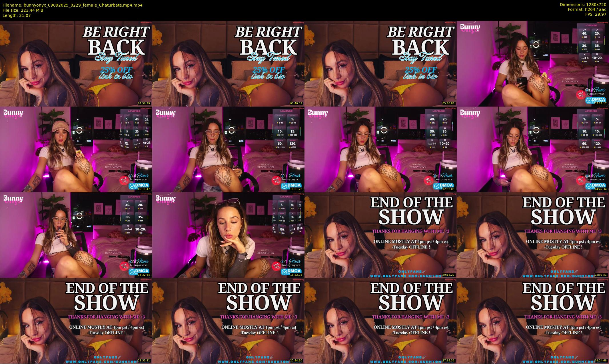 bunnyonyx — 32 minute Chaturbate female cam show recording, 720p, Sep 9, 2025