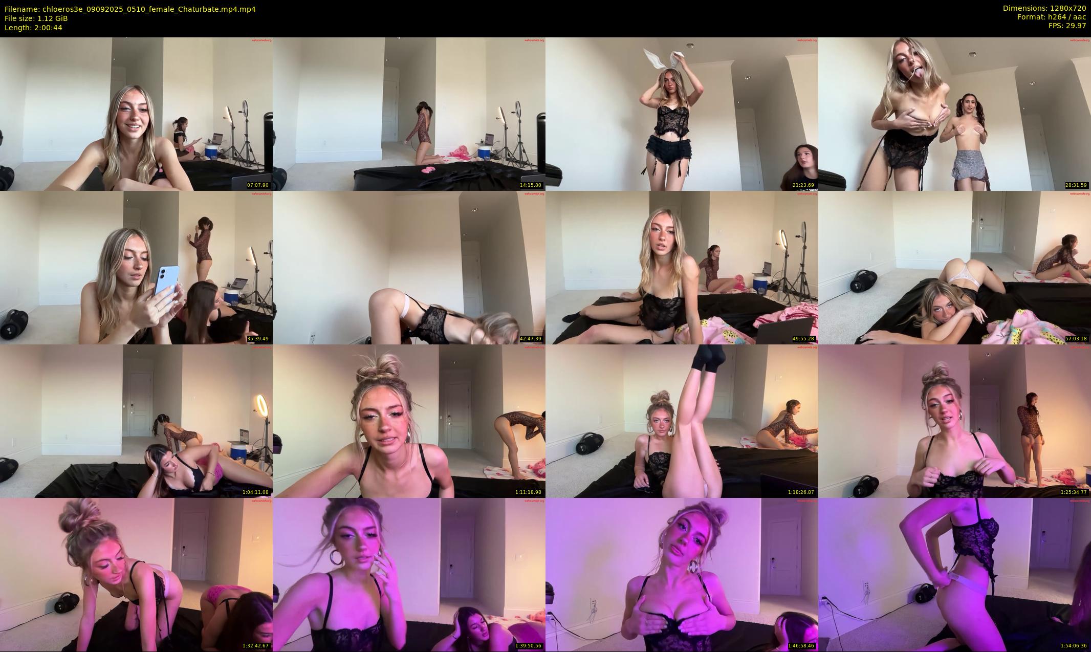 chloeros3e — 121 minute Chaturbate female cam show recording, 720p, Sep 9, 2025