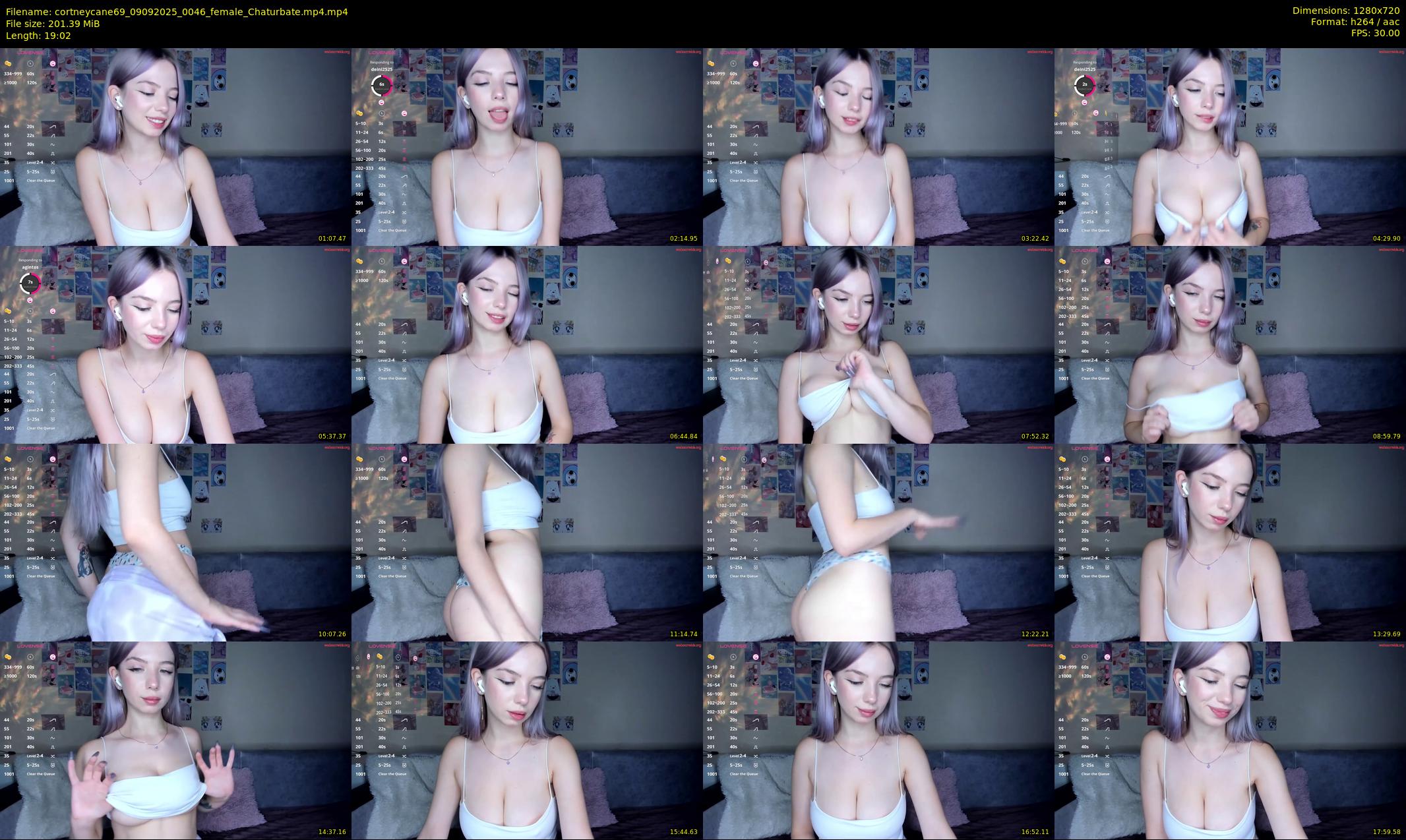 cortneycane69 — 20 minute Chaturbate female cam show recording, 720p, Sep 9, 2025