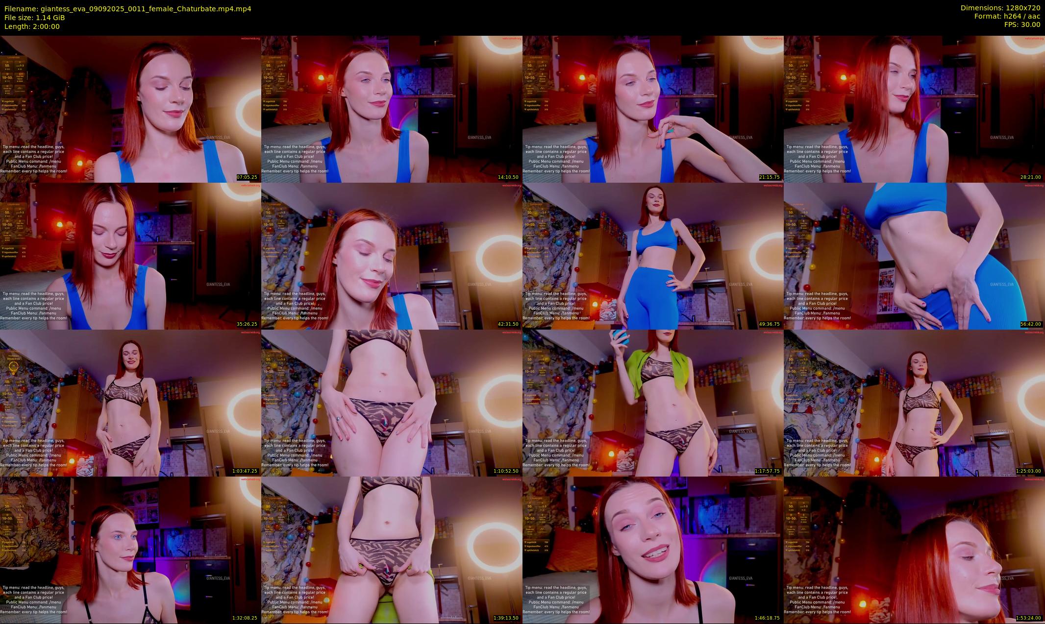 giantess_eva — 120 minute Chaturbate female cam show recording, 720p, Sep 9, 2025