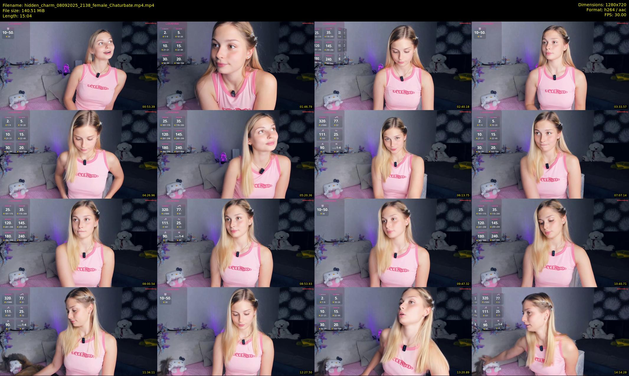 hidden_charm — 16 minute Chaturbate female cam show recording, 720p, Sep 8, 2025