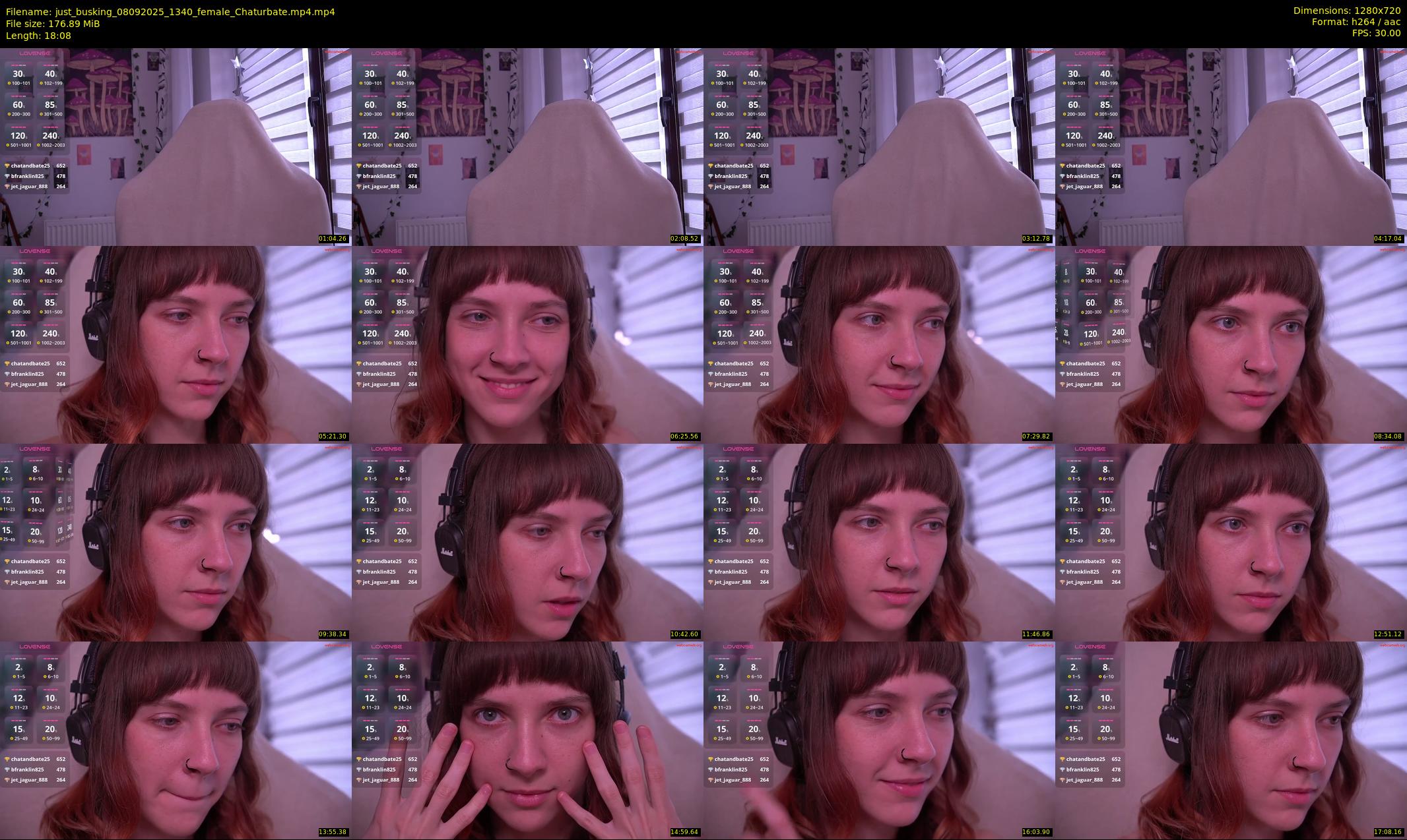 just_busking — 19 minute Chaturbate female cam show recording, 720p, Sep 8, 2025
