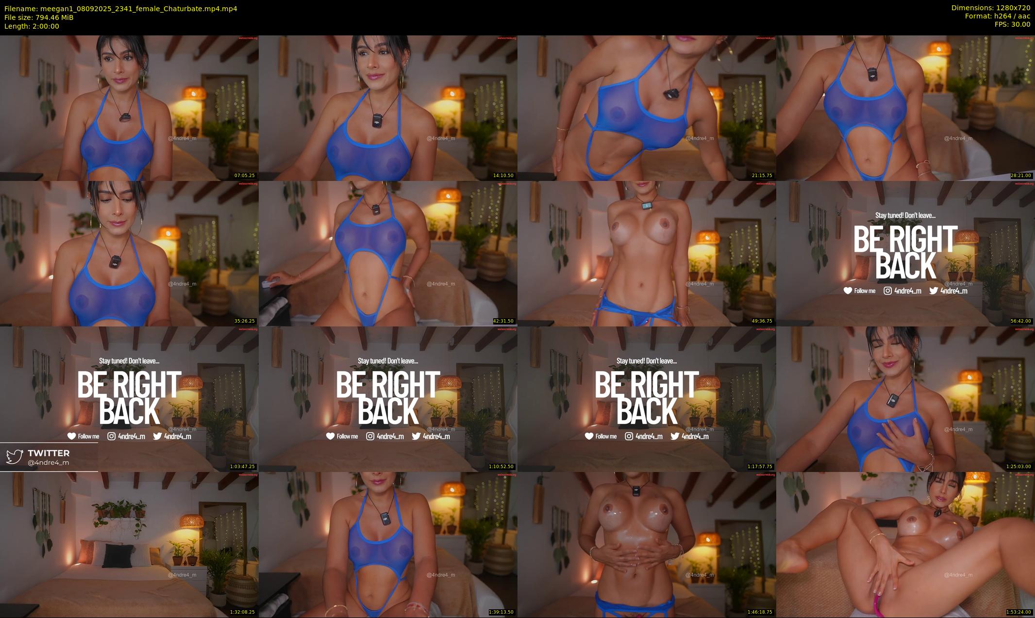meegan1 — 120 minute Chaturbate female cam show recording, 720p, Sep 8, 2025