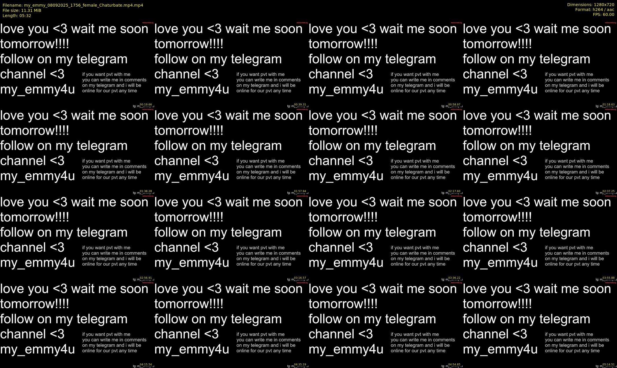 my_emmy — 6 minute Chaturbate female cam show recording, 720p, Sep 8, 2025