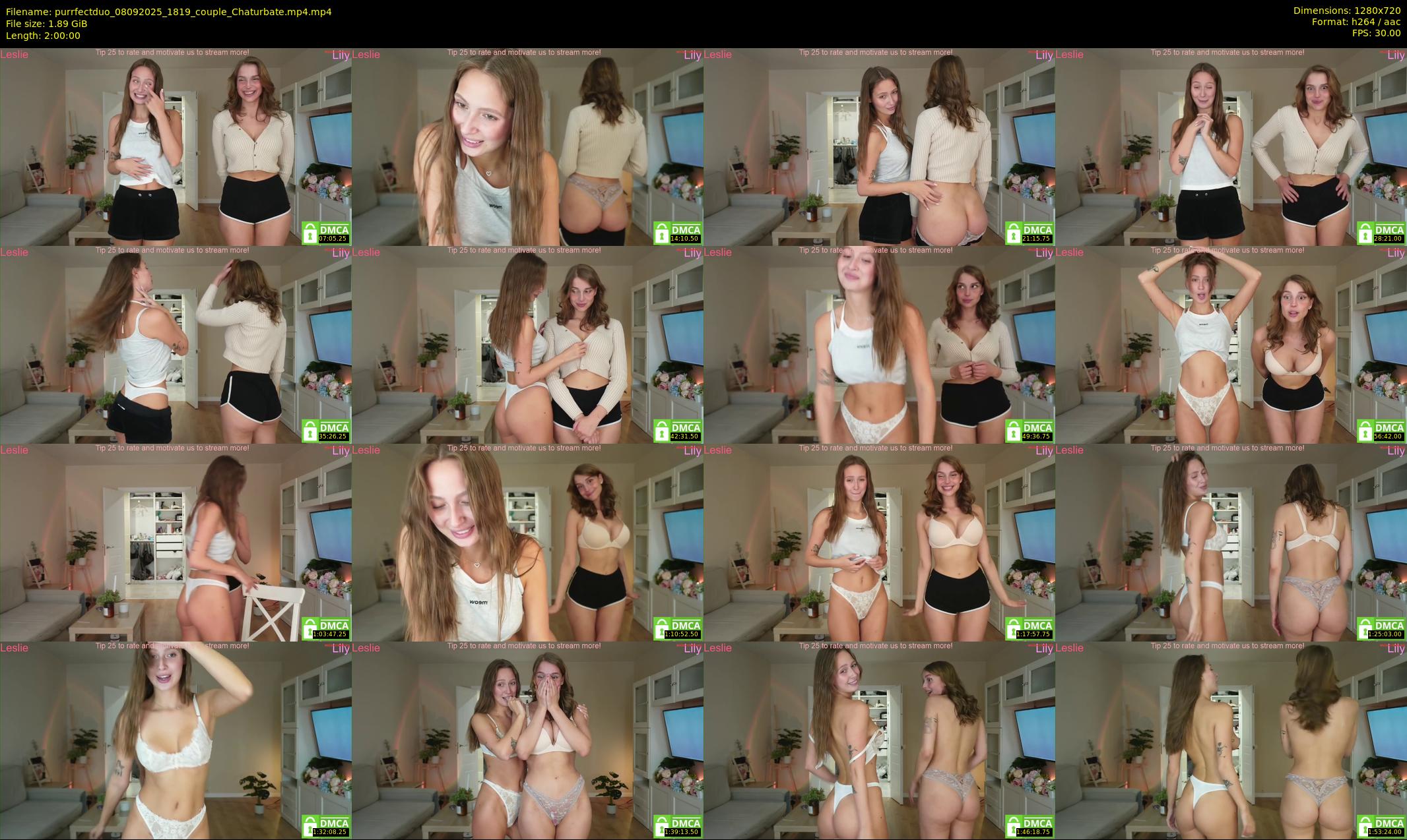 purrfectduo — 120 minute Chaturbate couple cam show recording, 720p, Sep 8, 2025