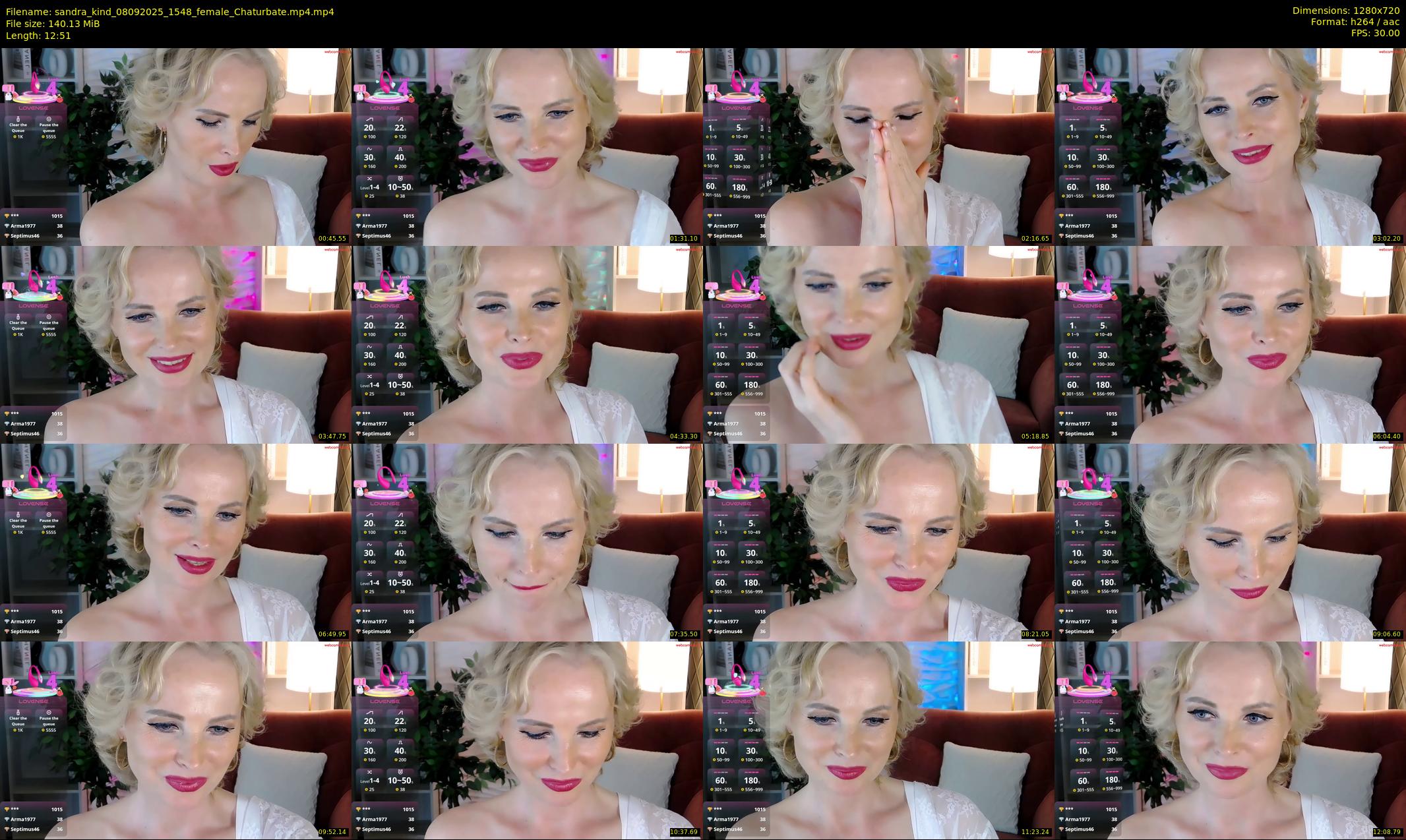 sandra_kind — 13 minute Chaturbate female cam show recording, 720p, Sep 8, 2025