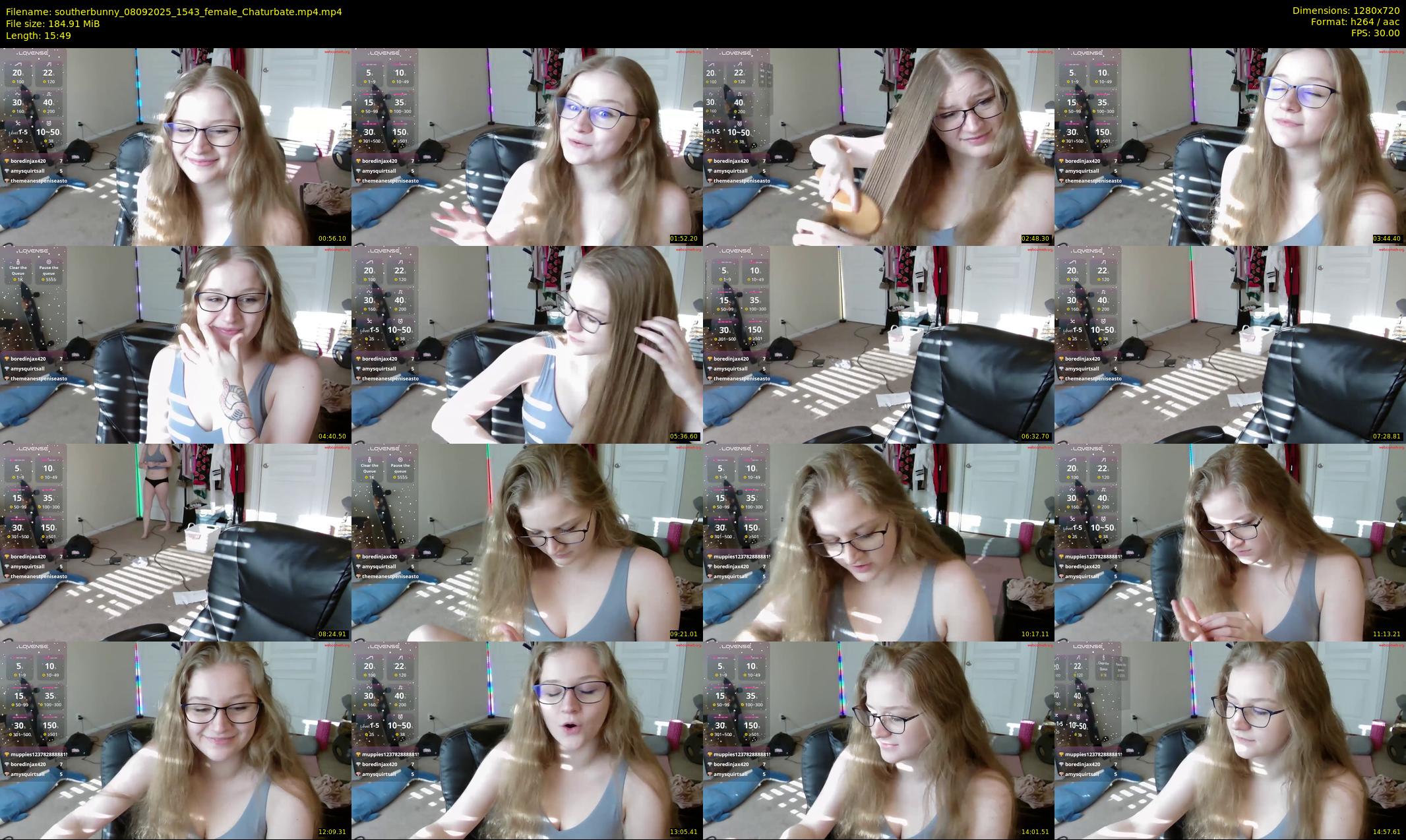 southerbunny — 16 minute Chaturbate female cam show recording, 720p, Sep 8, 2025