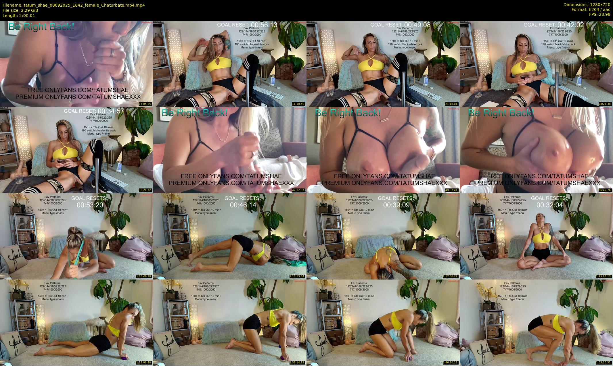 tatum_shae — 121 minute Chaturbate female cam show recording, 720p, Sep 8, 2025