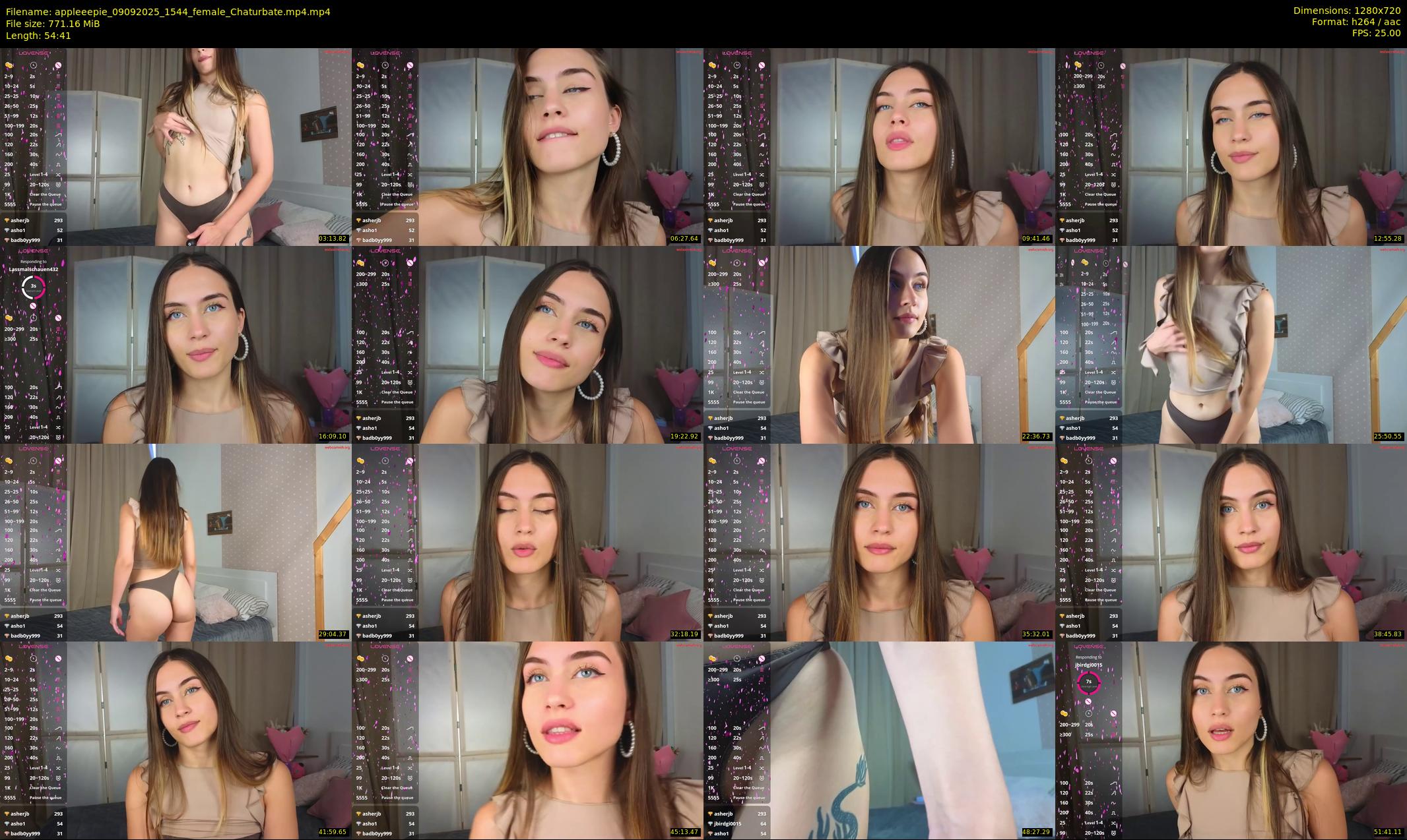 appleeepie — 55 minute Chaturbate female cam show recording, 720p, Sep 9, 2025