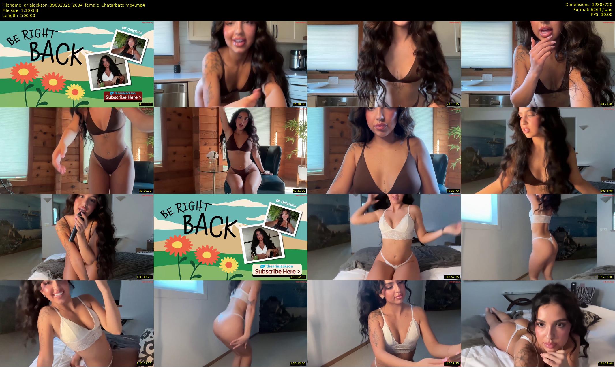 ariajackson — 120 minute Chaturbate female cam show recording, 720p, Sep 9, 2025