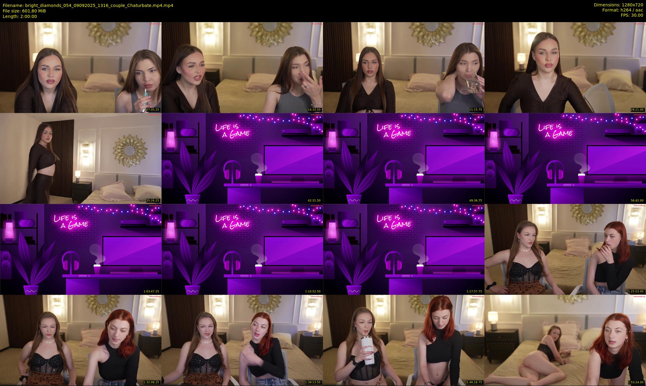 bright_diamonds_054 — 120 minute Chaturbate couple cam show recording, 720p, Sep 9, 2025