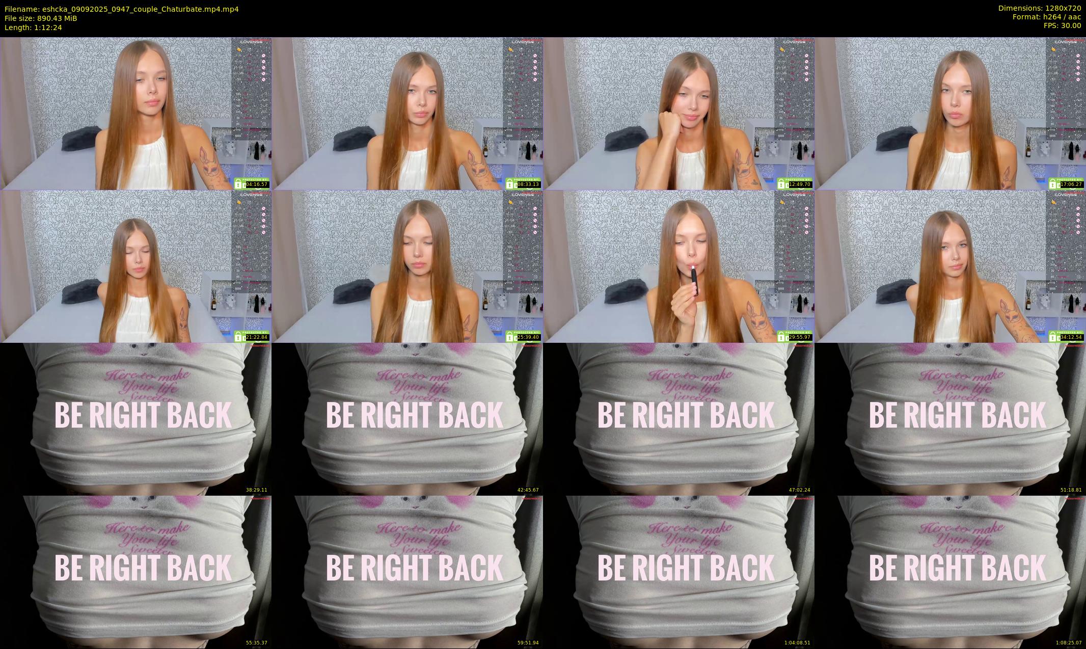 eshcka — 73 minute Chaturbate couple cam show recording, 720p, Sep 9, 2025