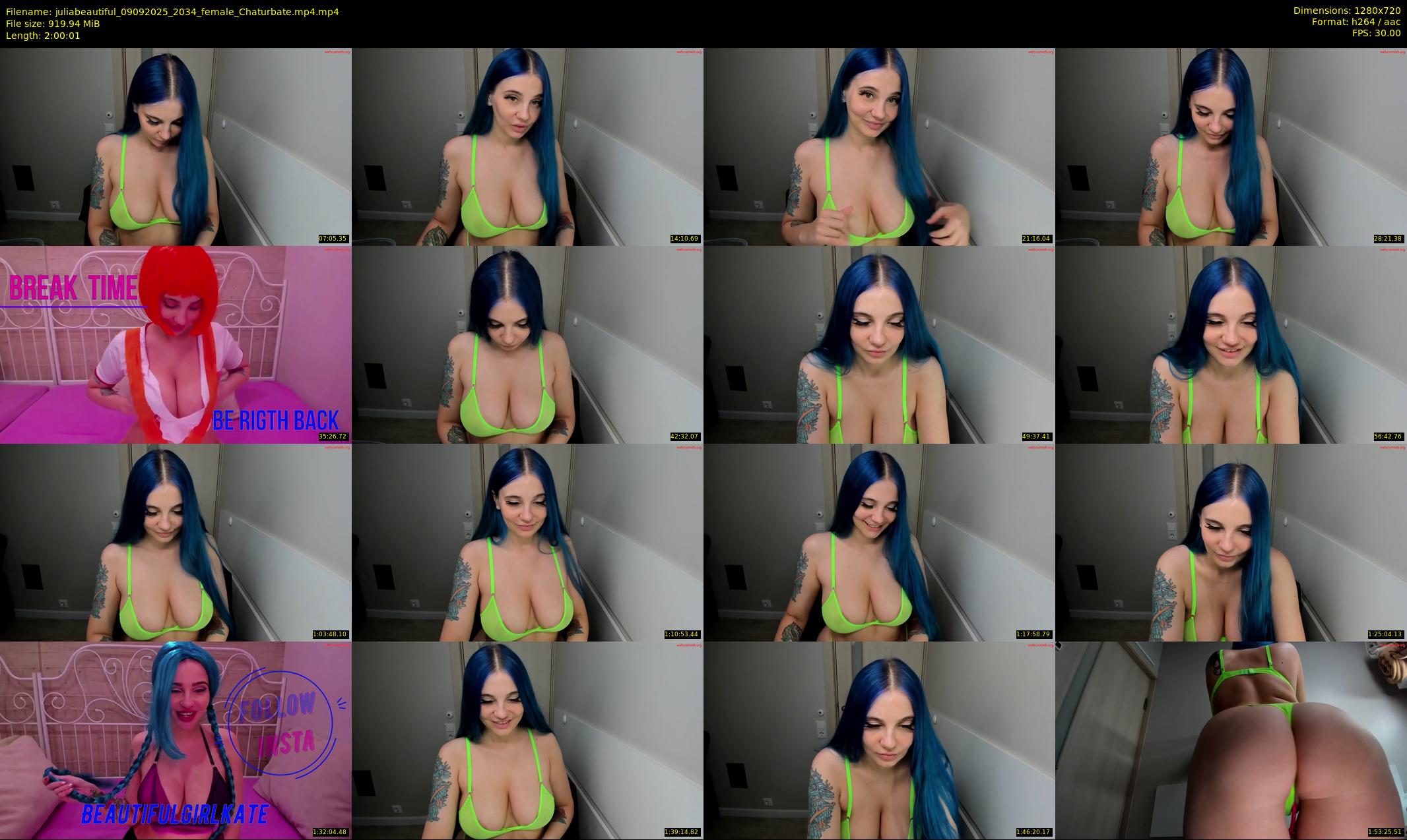 juliabeautiful — 121 minute Chaturbate female cam show recording, 720p, Sep 9, 2025