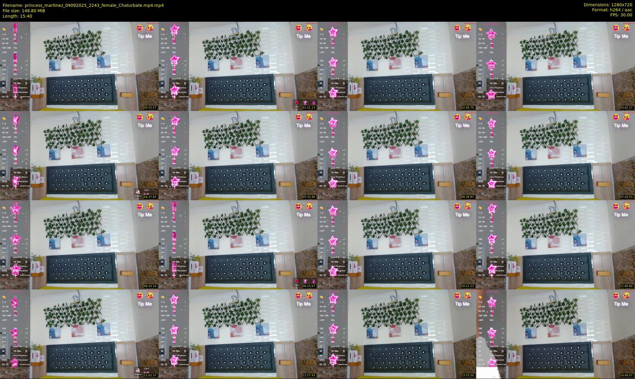 princess_martinez — 16 minute Chaturbate female cam show recording, 720p, Sep 9, 2025