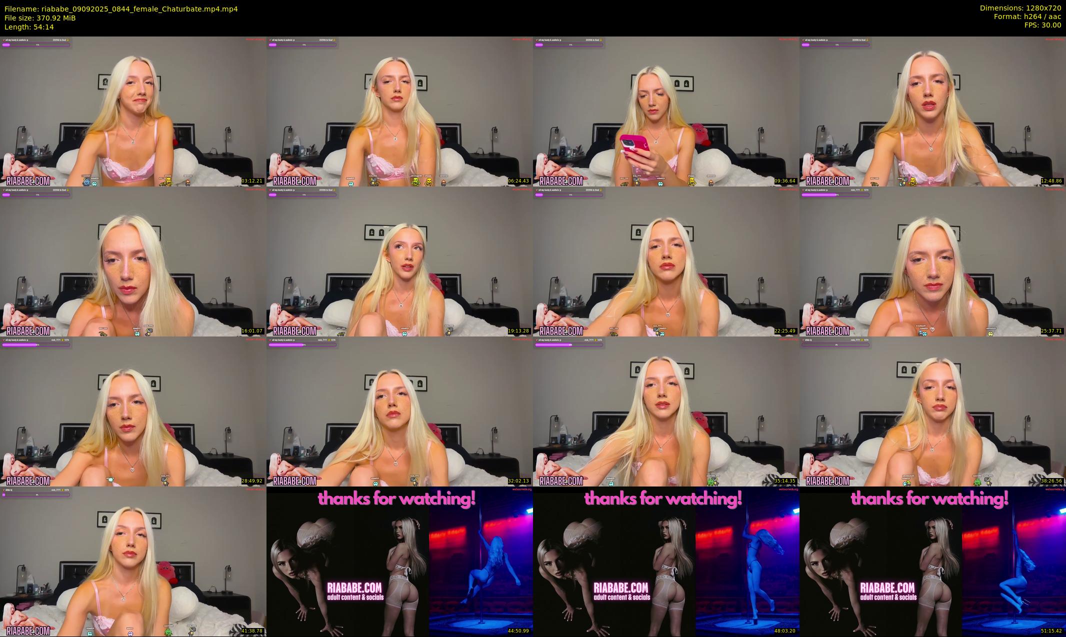 riababe — 55 minute Chaturbate female cam show recording, 720p, Sep 9, 2025
