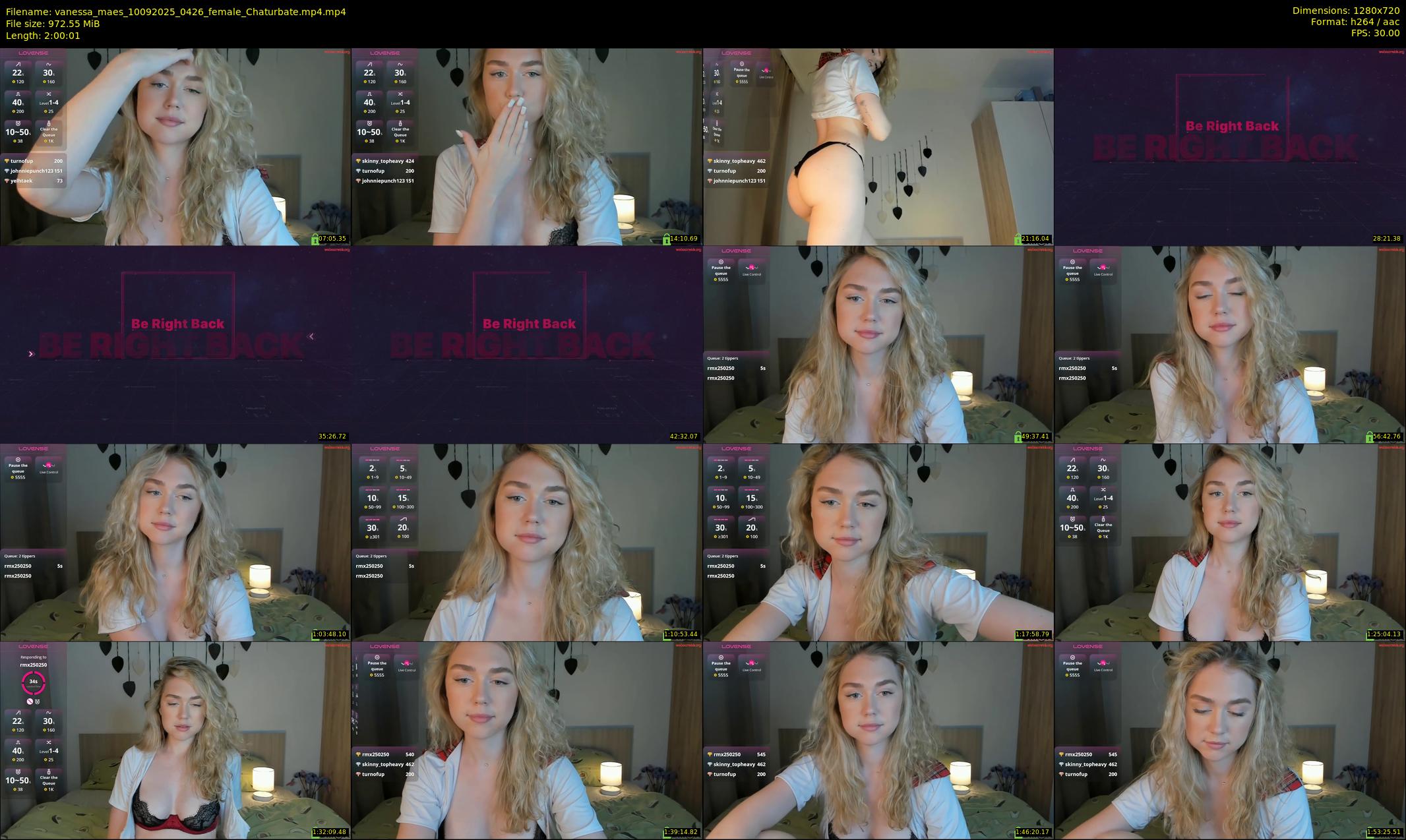vanessa_maes — 121 minute Chaturbate female cam show recording, 720p, Sep 10, 2025