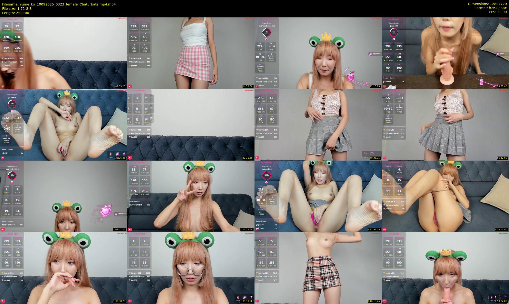 yume_ko — 120 minute Chaturbate female cam show recording, 720p, Sep 10, 2025