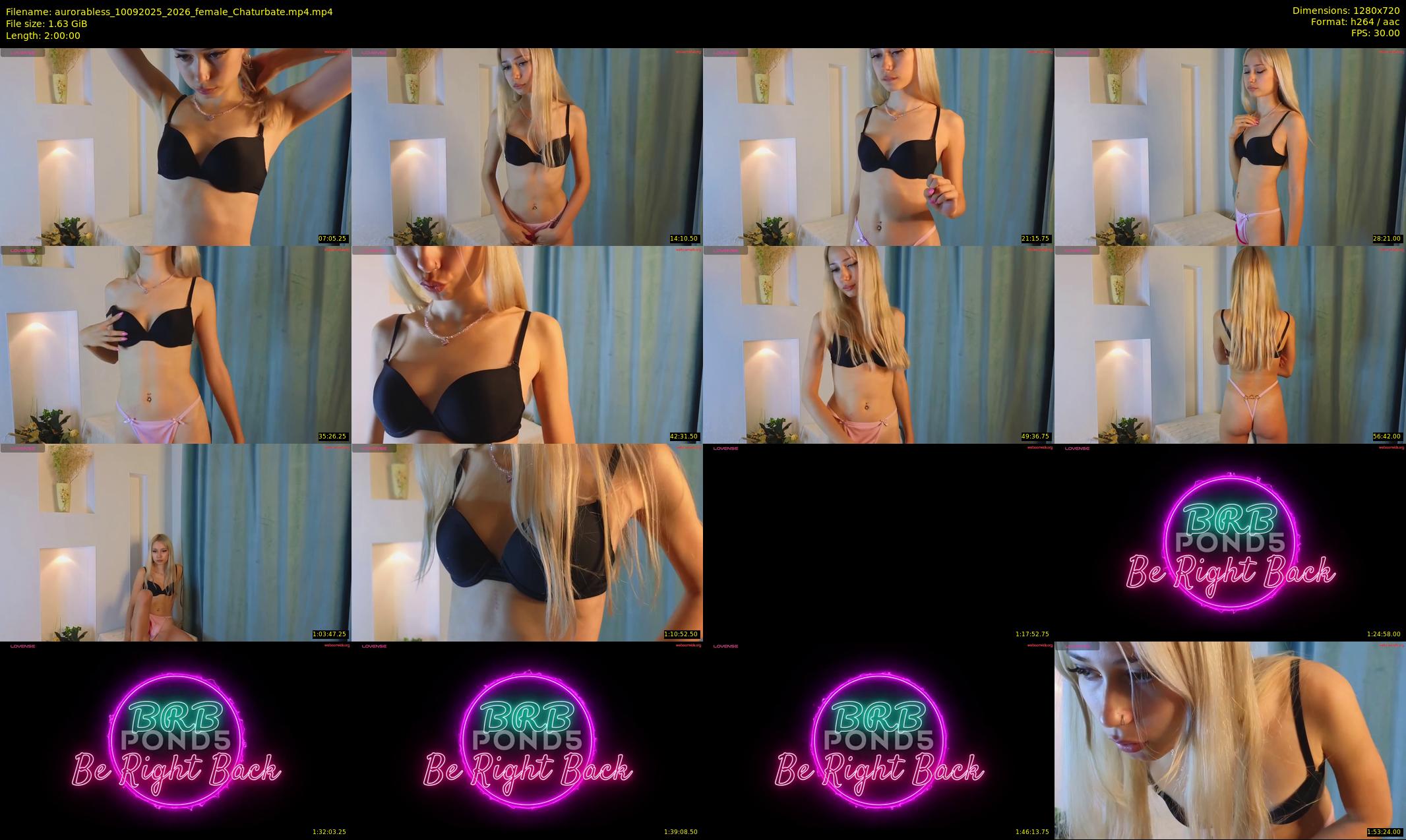 aurorabless — 120 minute Chaturbate female cam show recording, 720p, Sep 10, 2025