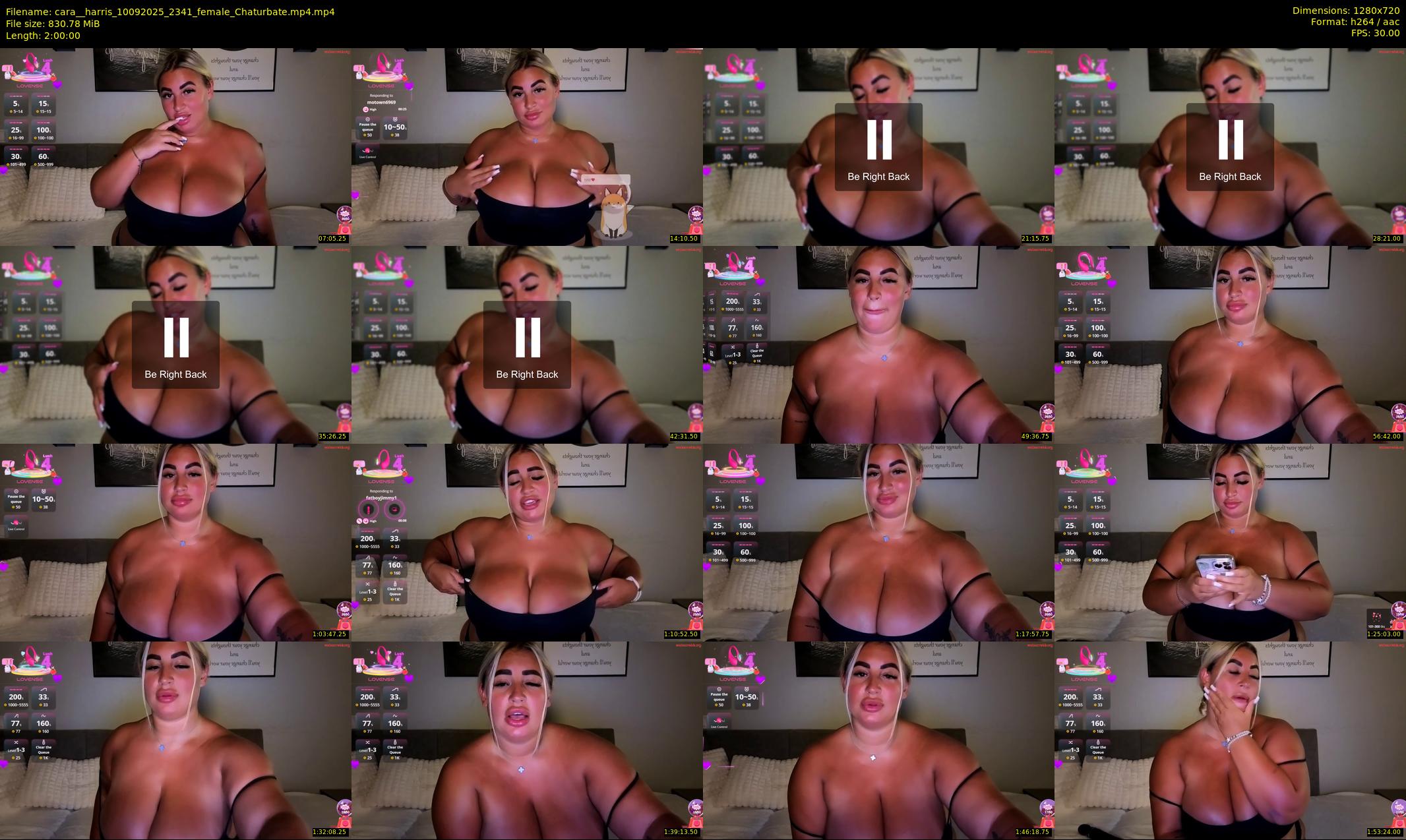 cara__harris — 120 minute Chaturbate female cam show recording, 720p, Sep 10, 2025