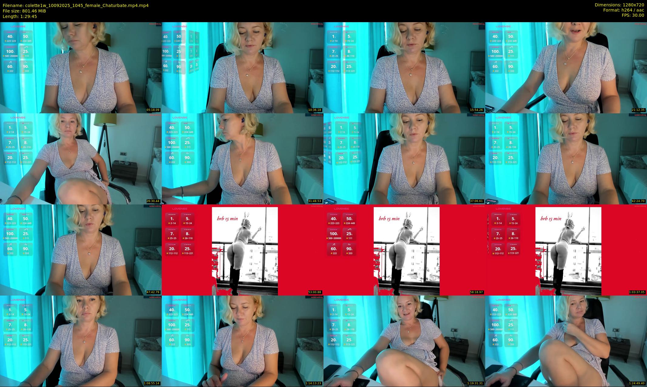 colette1w — 90 minute Chaturbate female cam show recording, 720p, Sep 10, 2025