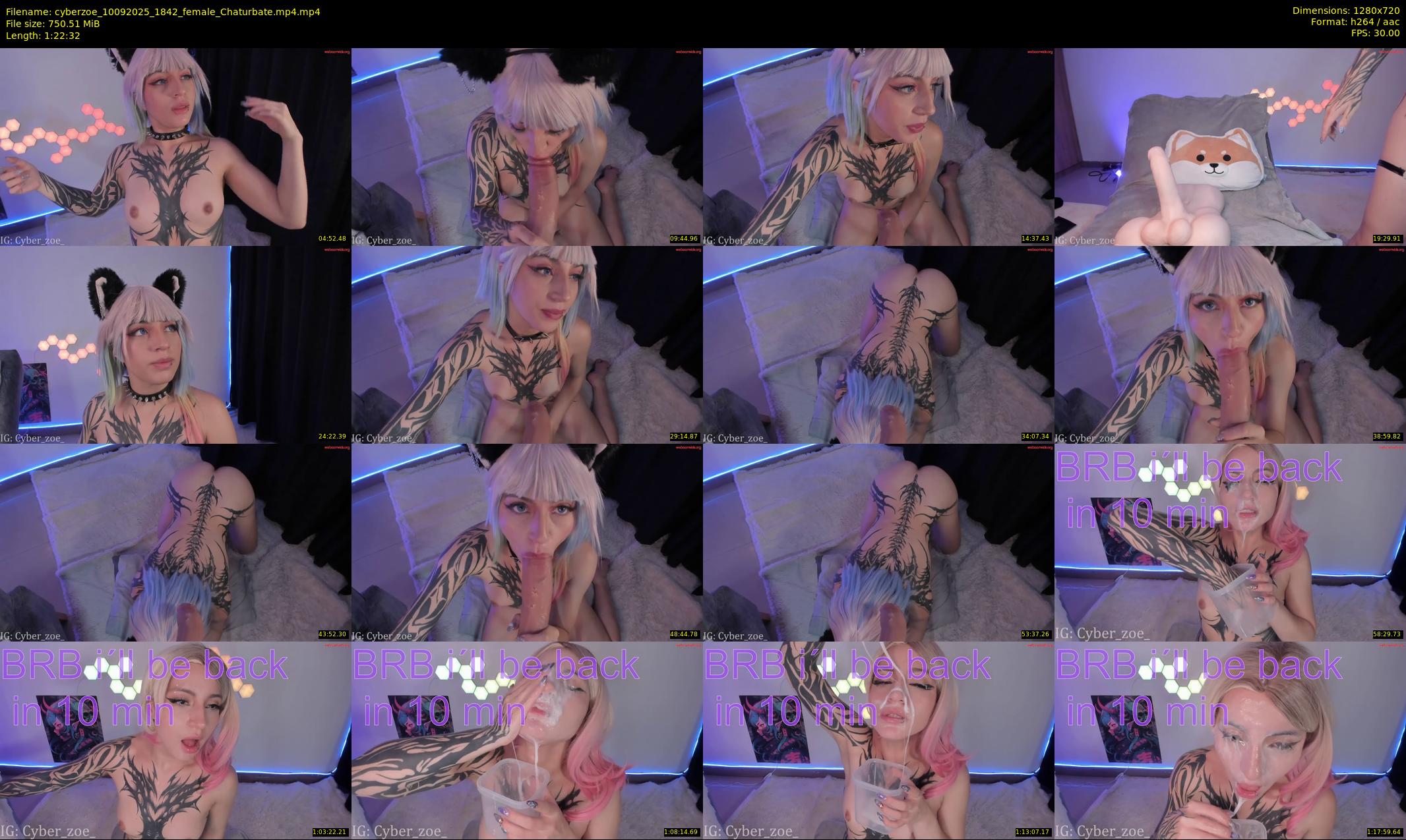 cyberzoe — 83 minute Chaturbate female cam show recording, 720p, Sep 10, 2025
