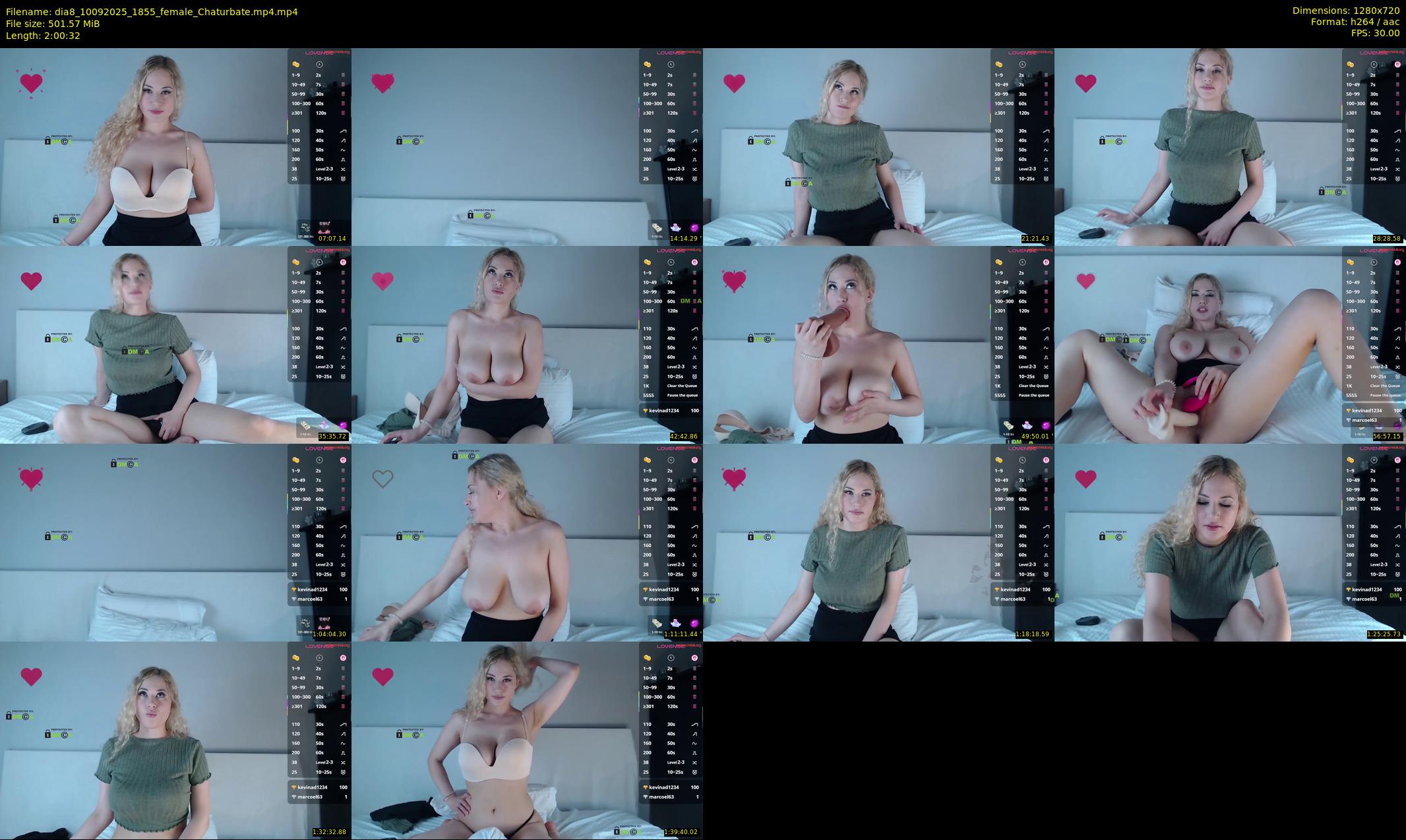 dia8 — 121 minute Chaturbate female cam show recording, 720p, Sep 10, 2025