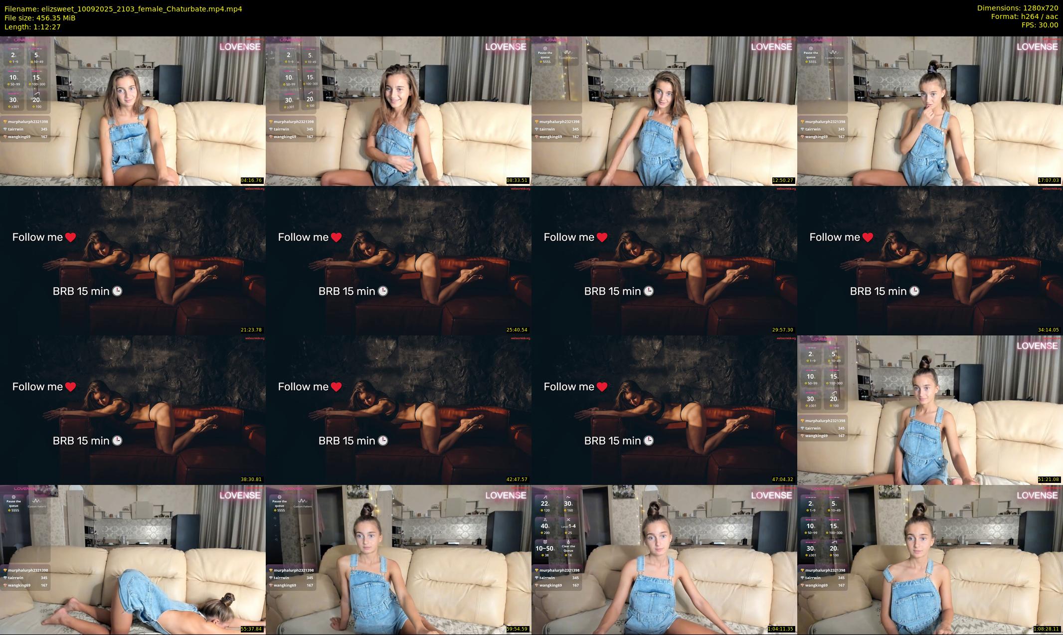 elizsweet — 73 minute Chaturbate female cam show recording, 720p, Sep 10, 2025