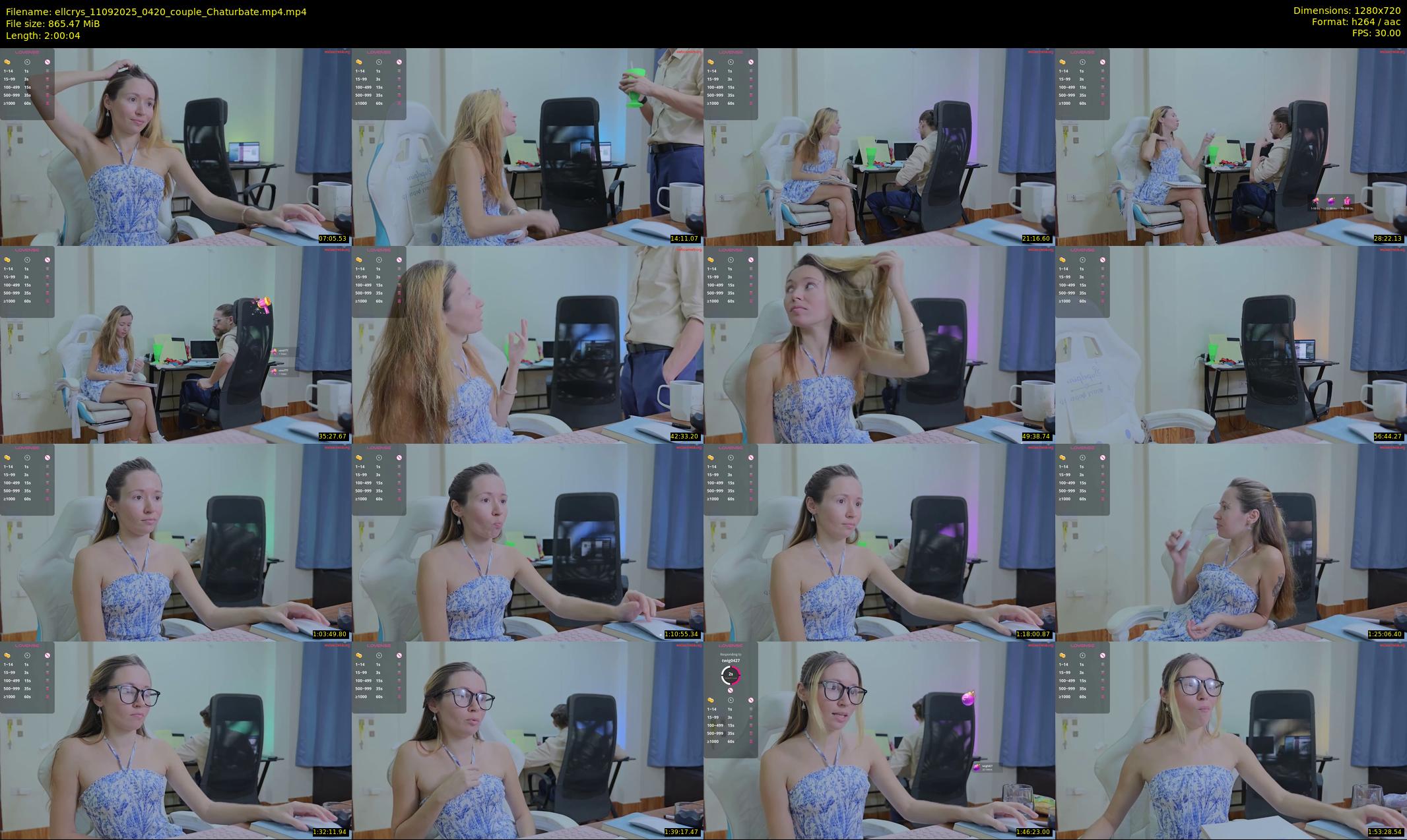 ellcrys — 121 minute Chaturbate couple cam show recording, 720p, Sep 11, 2025