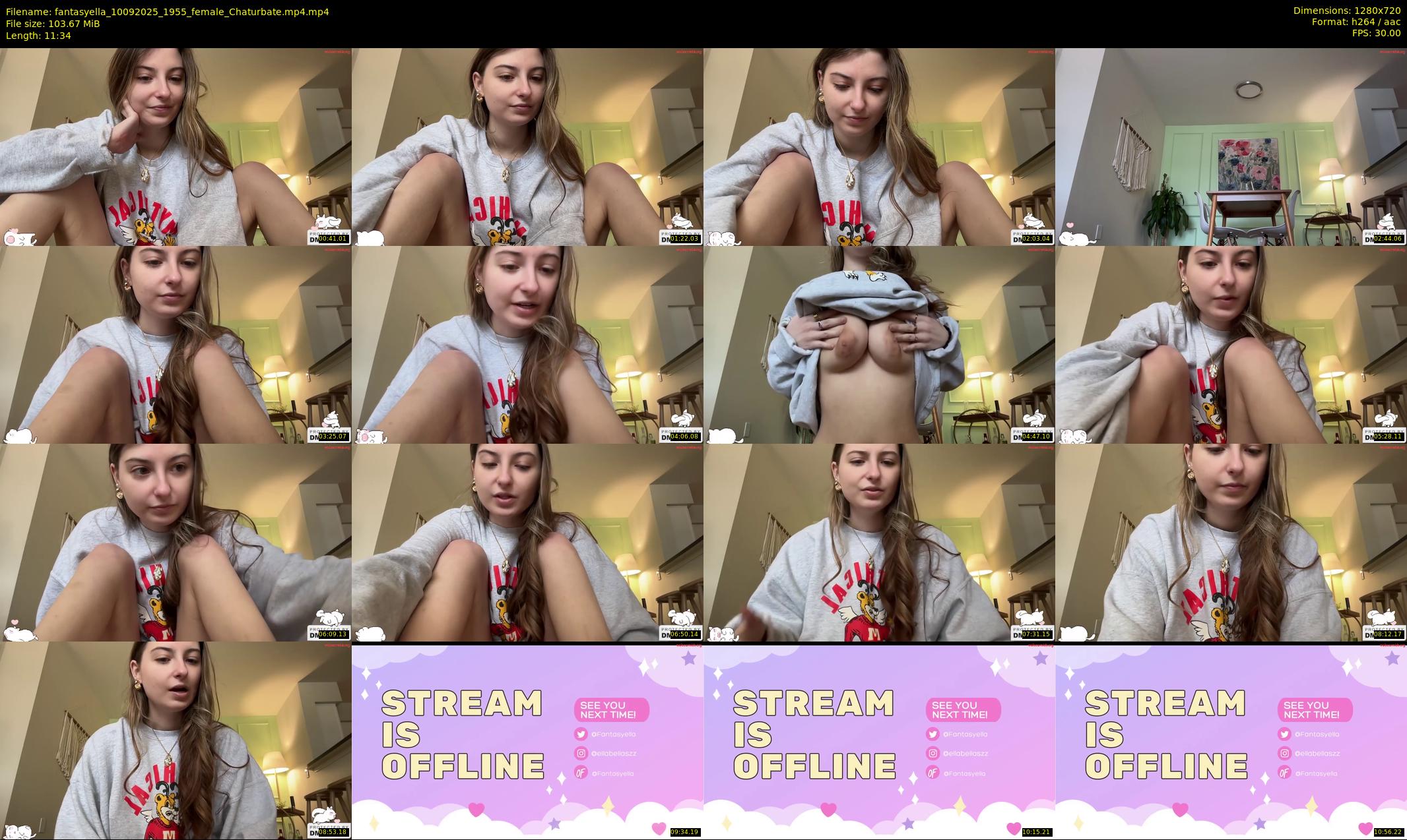 fantasyella — 12 minute Chaturbate female cam show recording, 720p, Sep 10, 2025