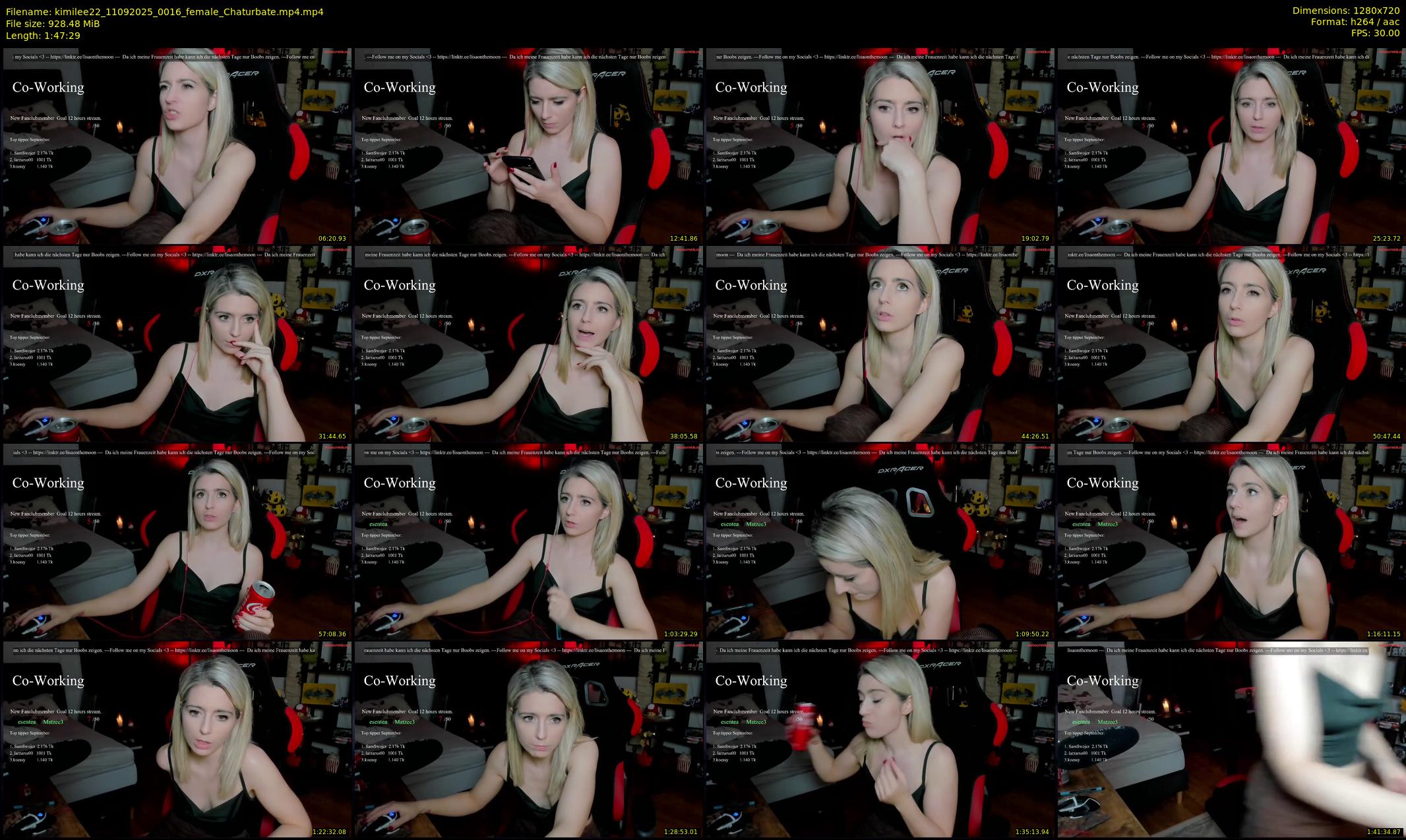 kimilee22 — 108 minute Chaturbate female cam show recording, 720p, Sep 11, 2025