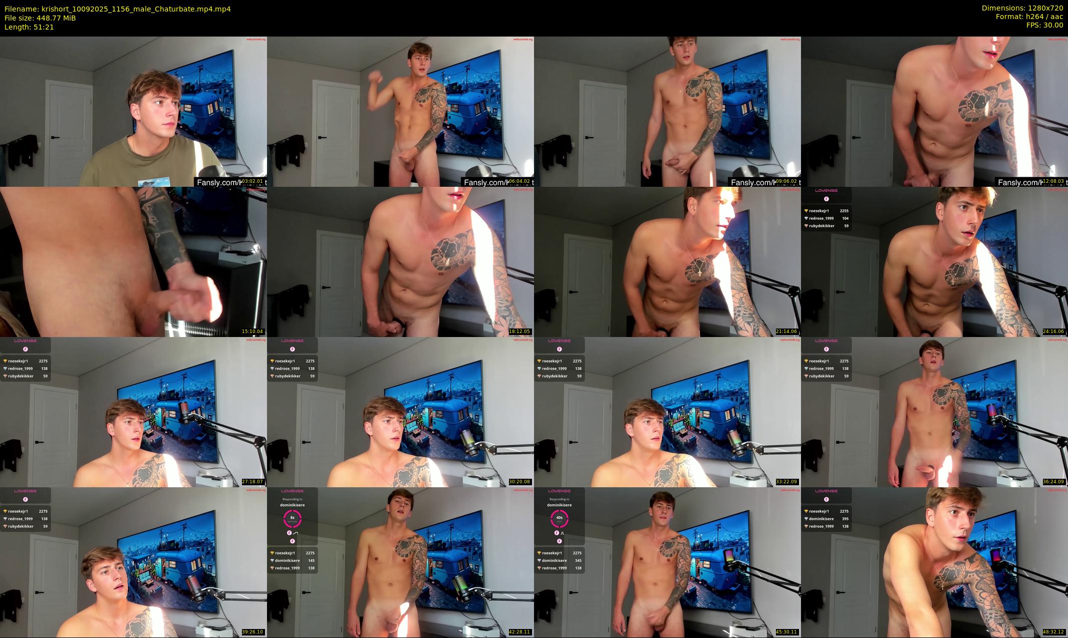 krishort — 52 minute Chaturbate male cam show recording, 720p, Sep 10, 2025