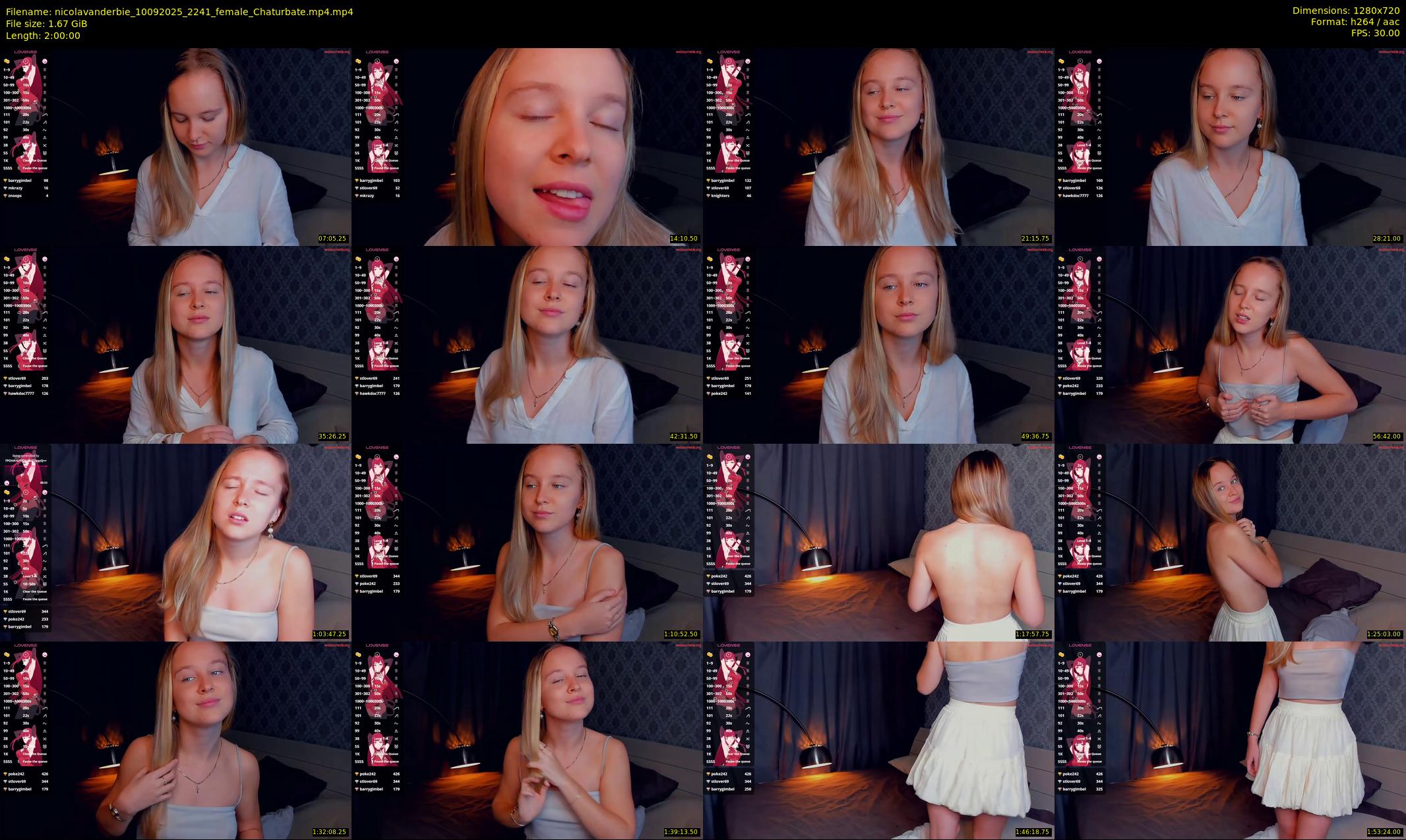 nicolavanderbie — 120 minute Chaturbate female cam show recording, 720p, Sep 10, 2025