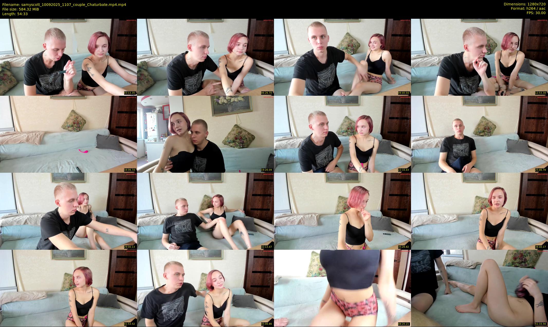 samyscott — 55 minute Chaturbate couple cam show recording, 720p, Sep 10, 2025