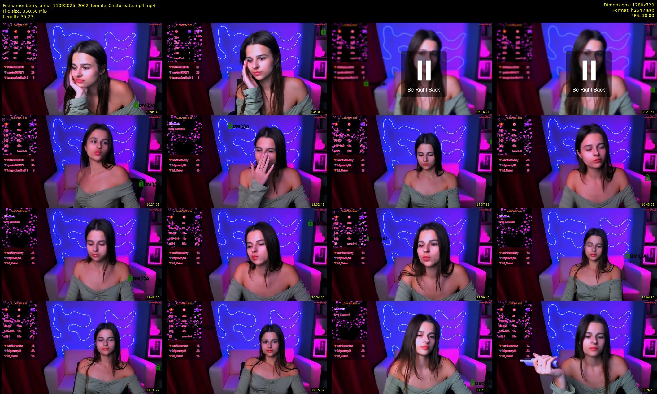 berry_alma — 36 minute Chaturbate female cam show recording, 720p, Sep 11, 2025