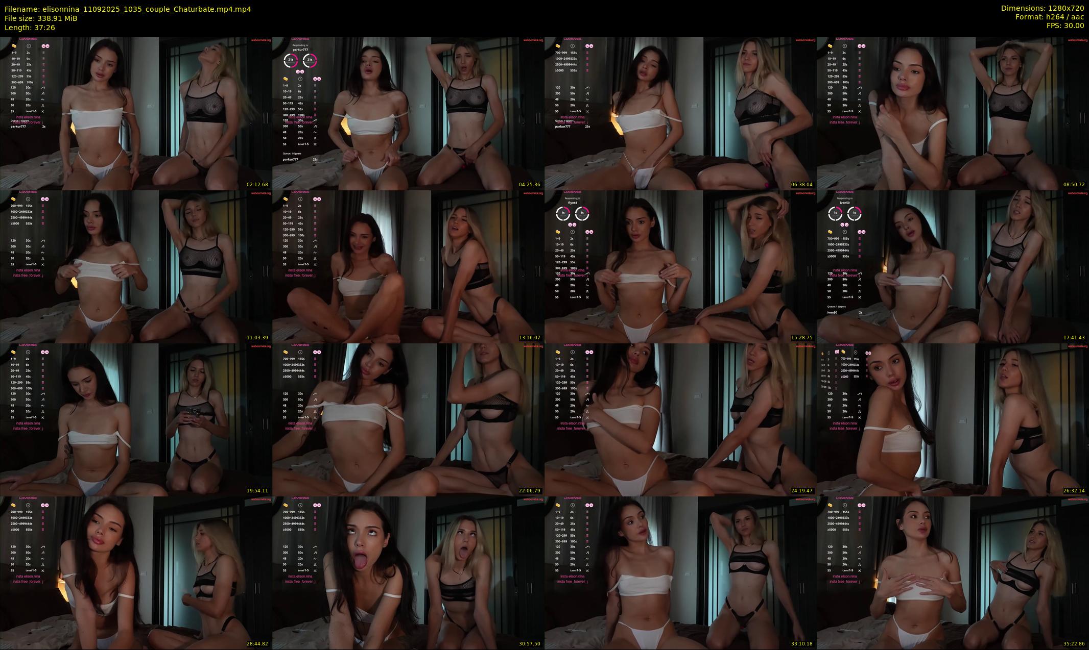 elisonnina — 38 minute Chaturbate couple cam show recording, 720p, Sep 11, 2025