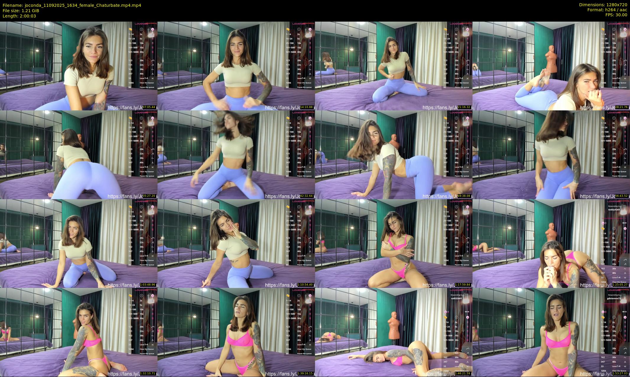 joconda — 121 minute Chaturbate female cam show recording, 720p, Sep 11, 2025