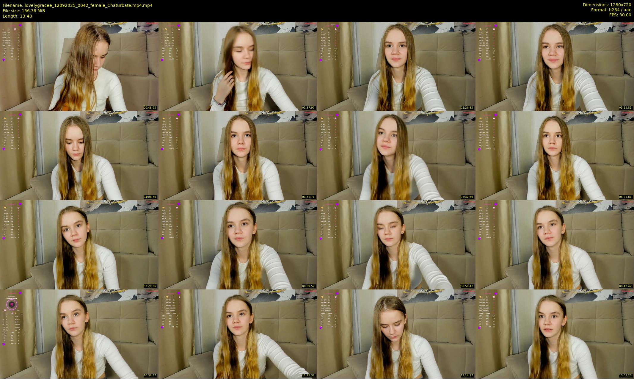 lovelygracee — 14 minute Chaturbate female cam show recording, 720p, Sep 12, 2025