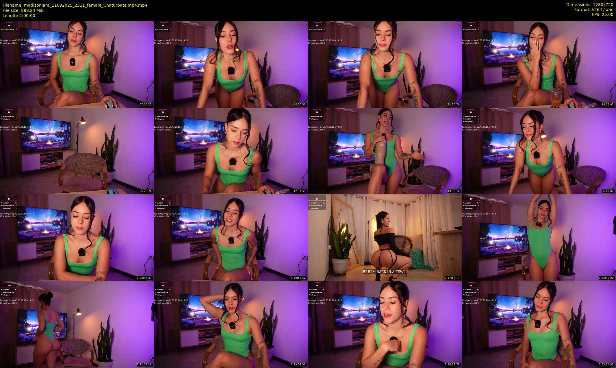 madisonlara — 120 minute Chaturbate female cam show recording, 720p, Sep 11, 2025