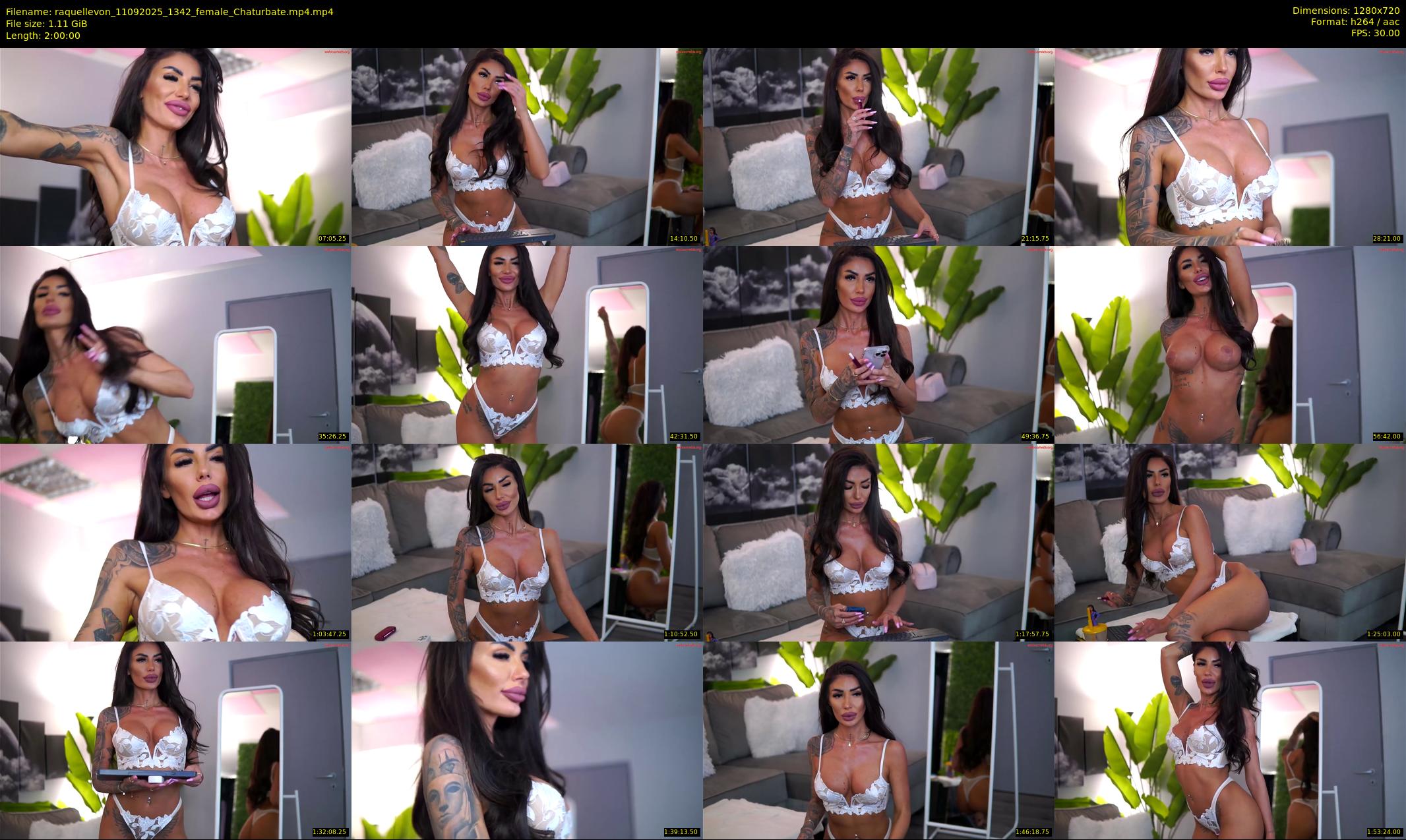 raquellevon — 120 minute Chaturbate female cam show recording, 720p, Sep 11, 2025