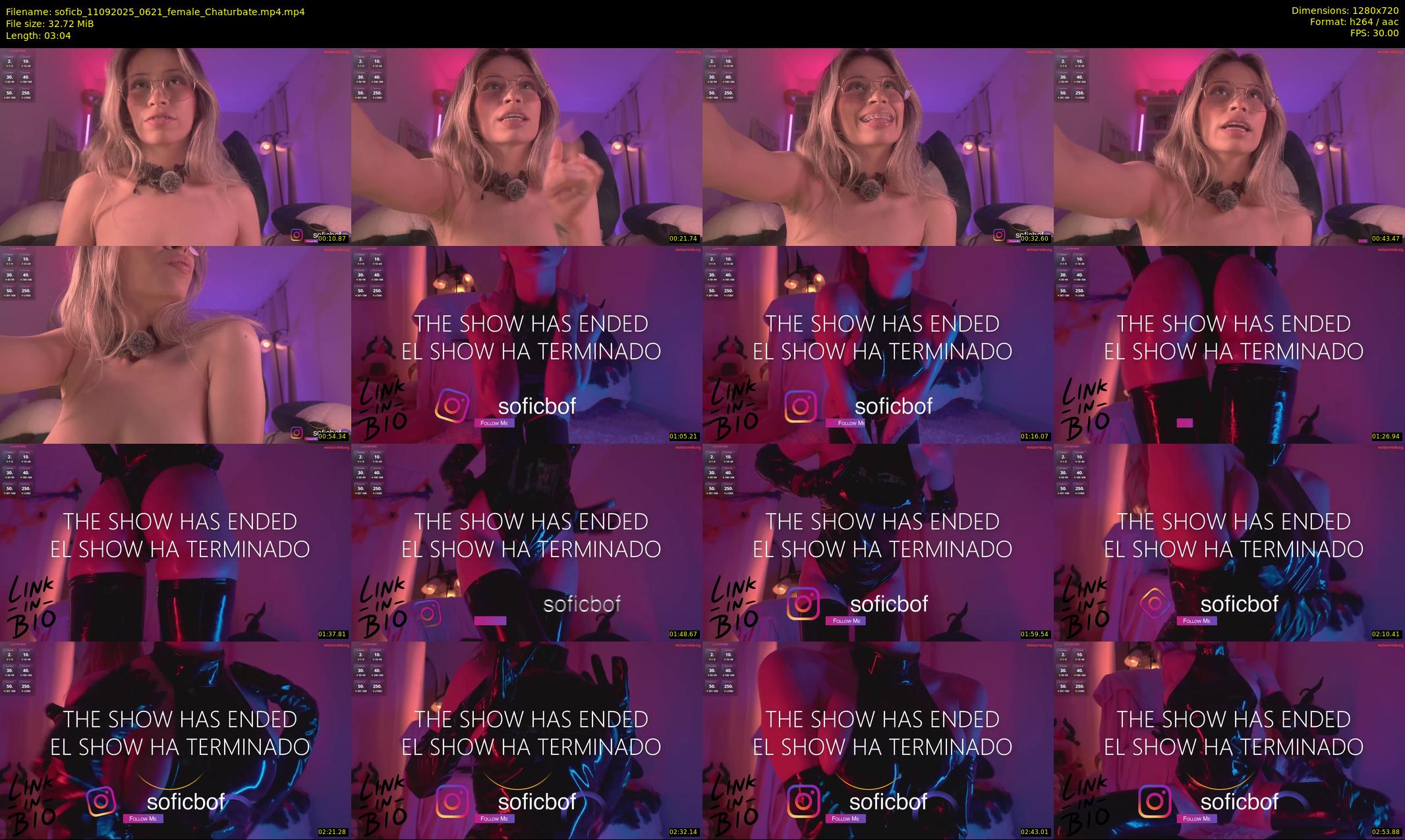 soficb — 4 minute Chaturbate female cam show recording, 720p, Sep 11, 2025