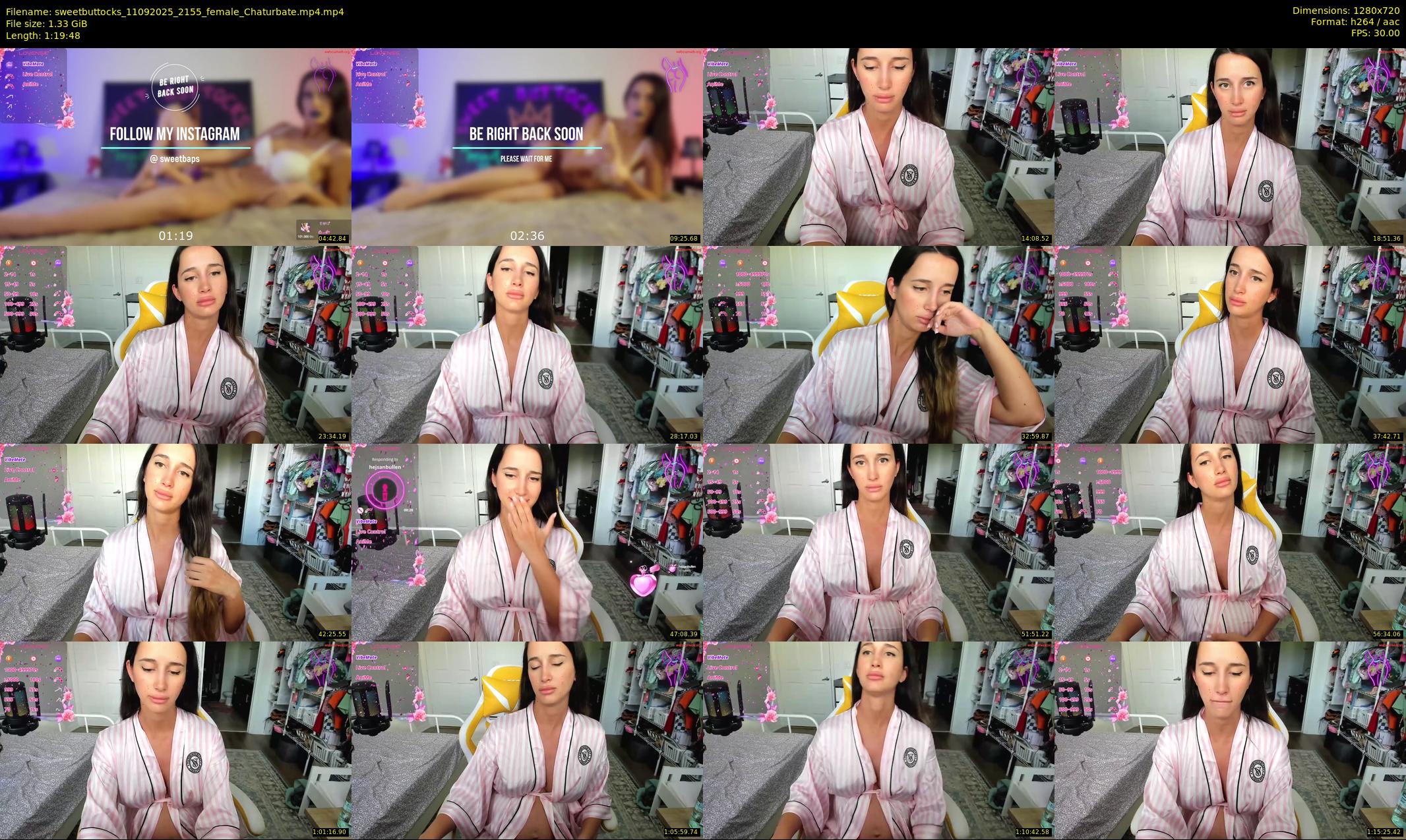 sweetbuttocks — 80 minute Chaturbate female cam show recording, 720p, Sep 11, 2025