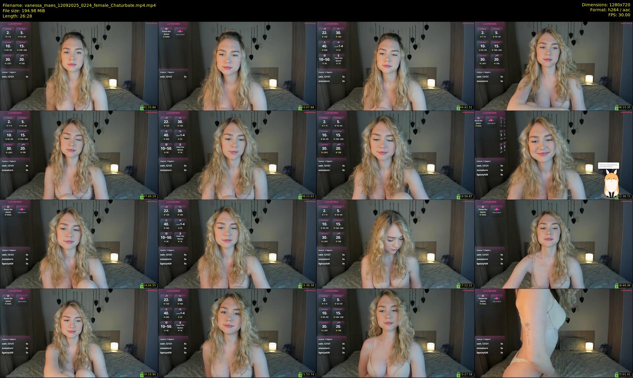 vanessa_maes — 27 minute Chaturbate female cam show recording, 720p, Sep 12, 2025