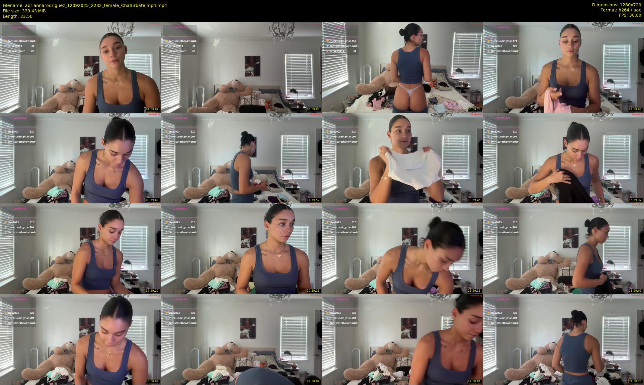 adriannarodriguez — 34 minute Chaturbate female cam show recording, 720p, Sep 12, 2025