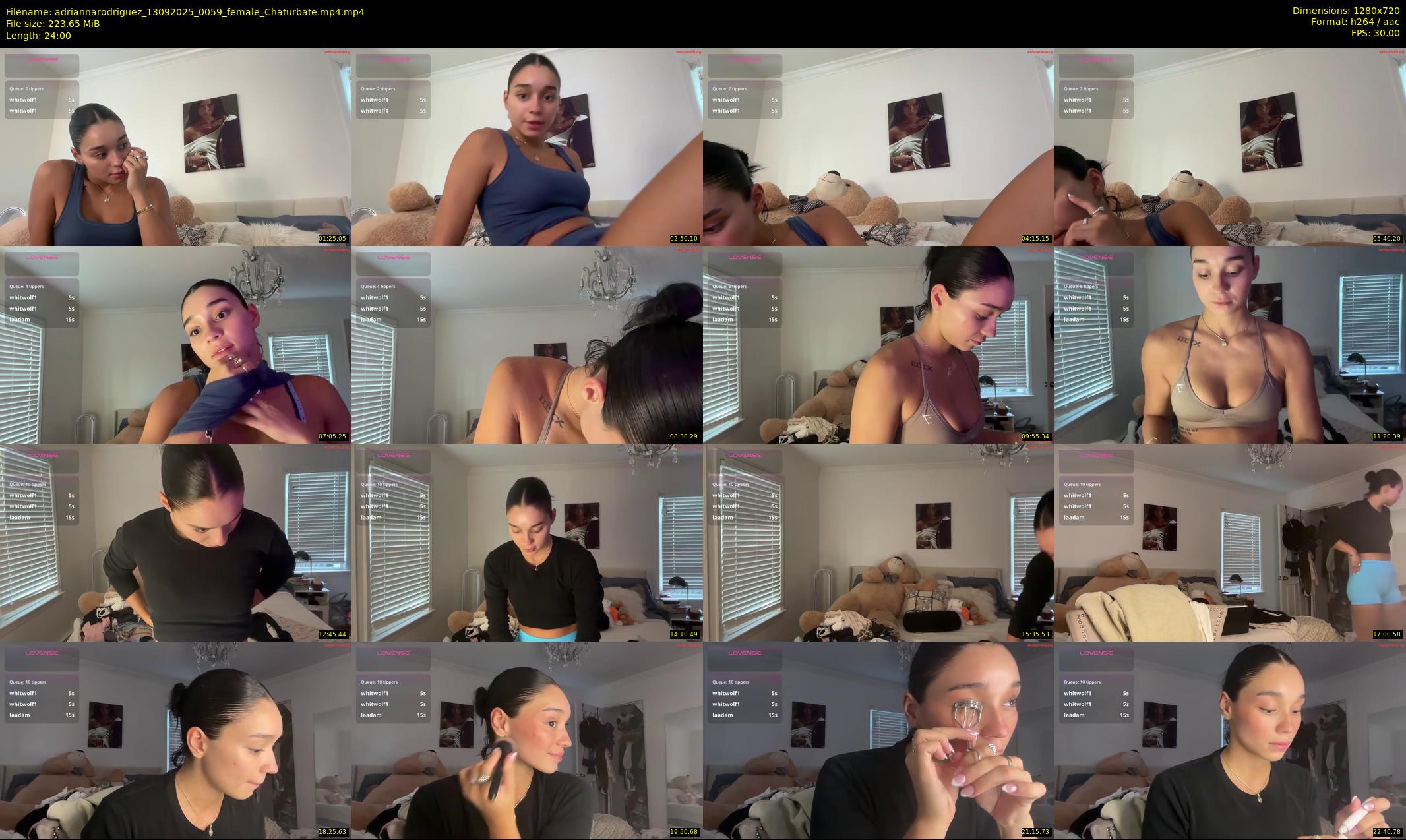 adriannarodriguez — 24 minute Chaturbate female cam show recording, 720p, Sep 13, 2025